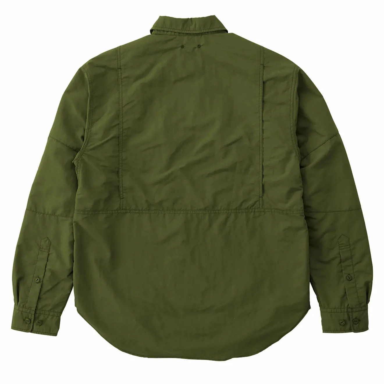 Tagless Design Seamless Shoulder Construction Gramicci Nylon Brentwood Shirt Olive