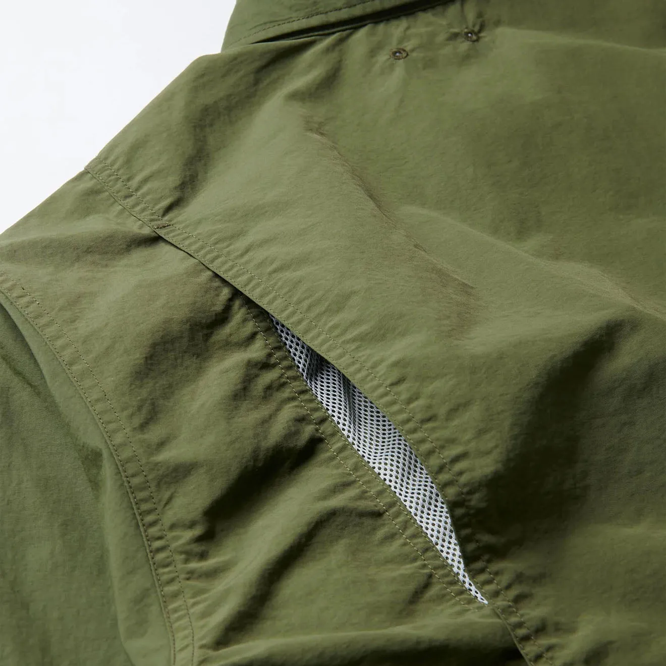 Gramicci Nylon Brentwood Shirt Olive Non Irritating Seams