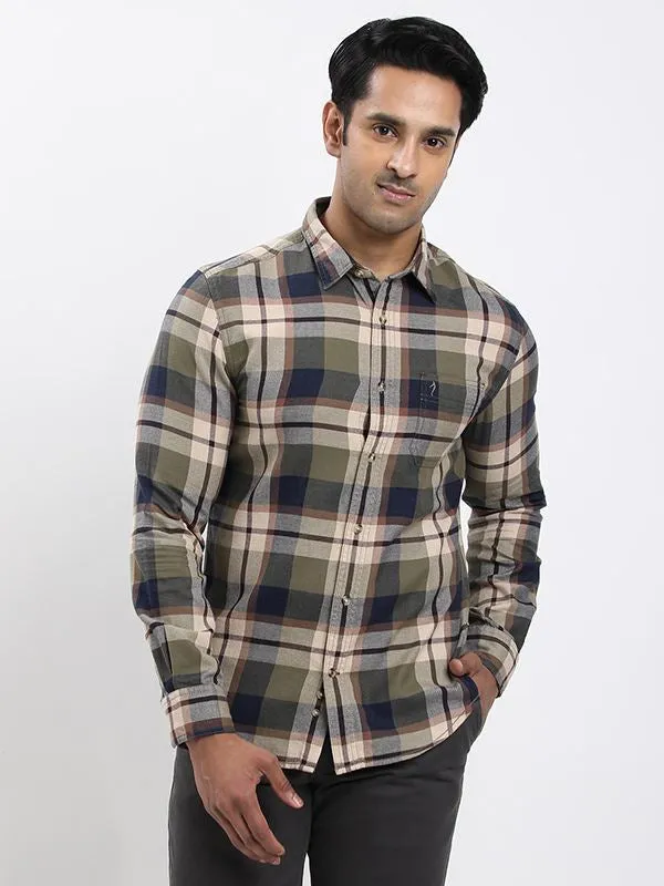 Men Checked Full Sleeve Cotton Shirt High Density Weave