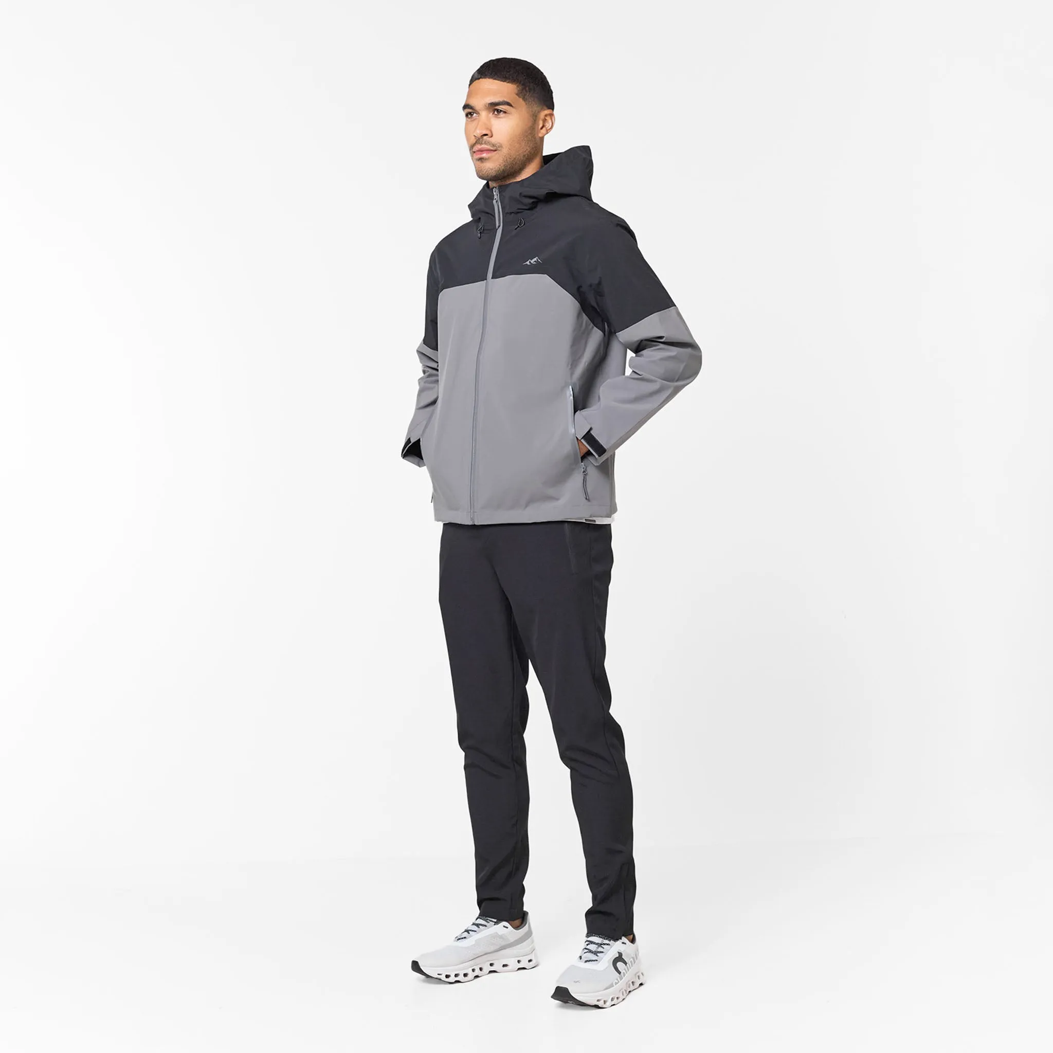 Ultra Compact Packing Design AdjustableHood Layered Shell Sport Jacket 2.0 | Black/Charcoal