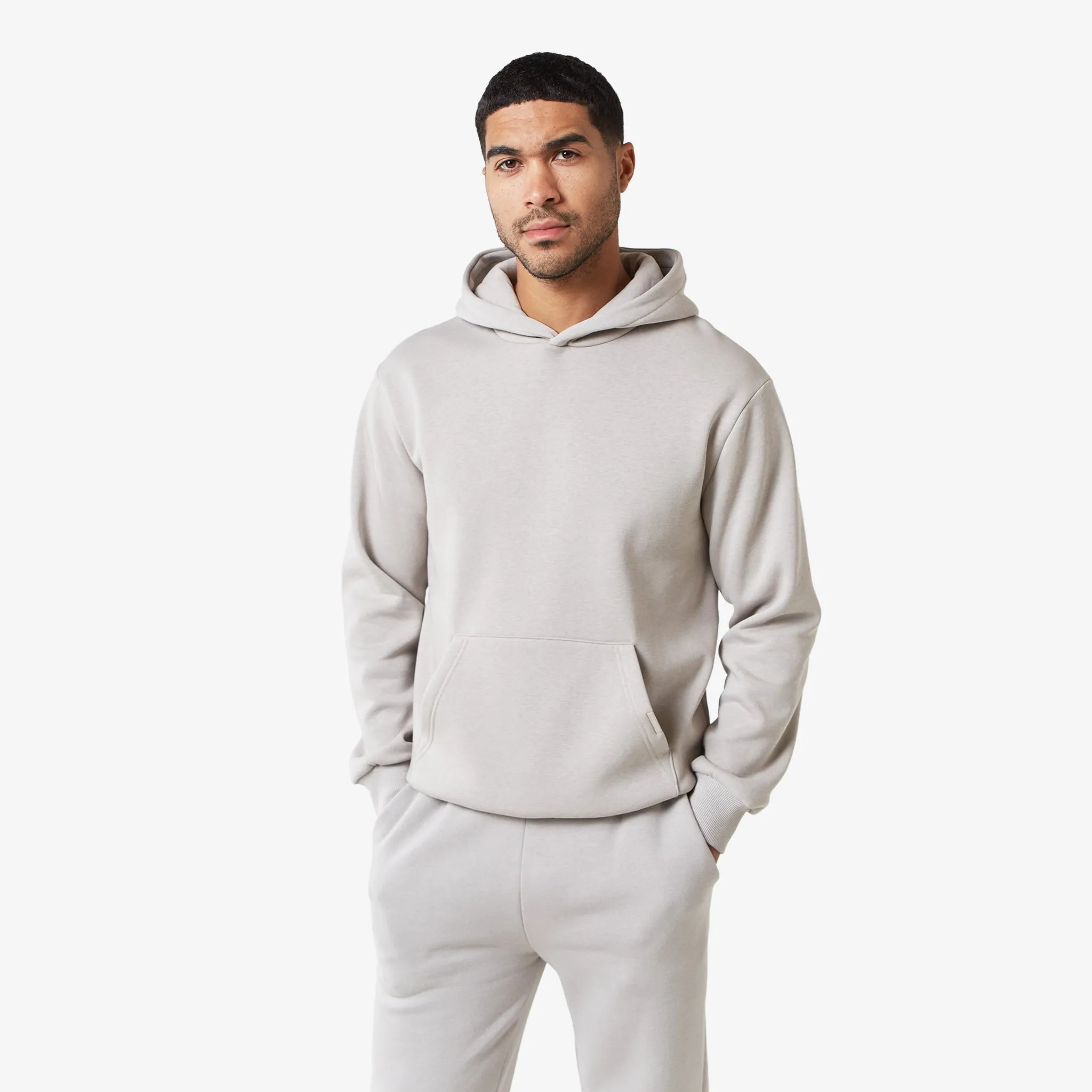 Printed Relaxed Fit Hoodie | Stone