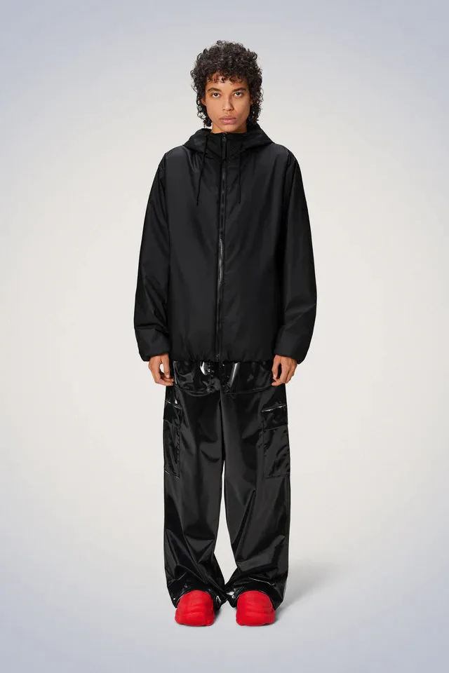 Gloss Free Texture Relaxed Fit Silhouette Rains Lohja Insulated Jacket W3 Black