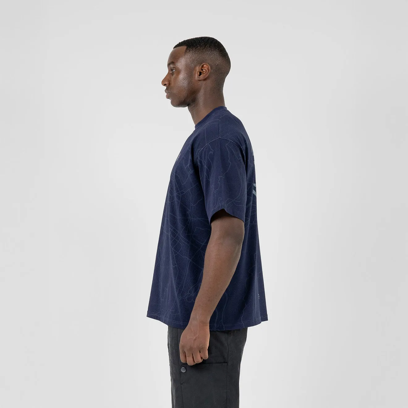 Soft Cotton Feel ST95 Lugano Map SS T-Shirt Navy