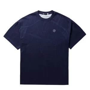 ST95 Lugano Map SS T-Shirt Navy Breathable wear Non Irritating Seams