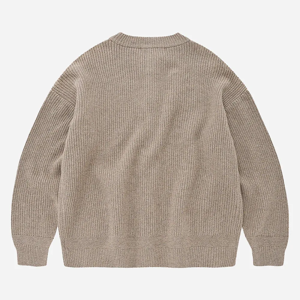 Frizmworks Heavy Wool Round Cardigan Oatmeal WindResistantWeave Sequin Glow