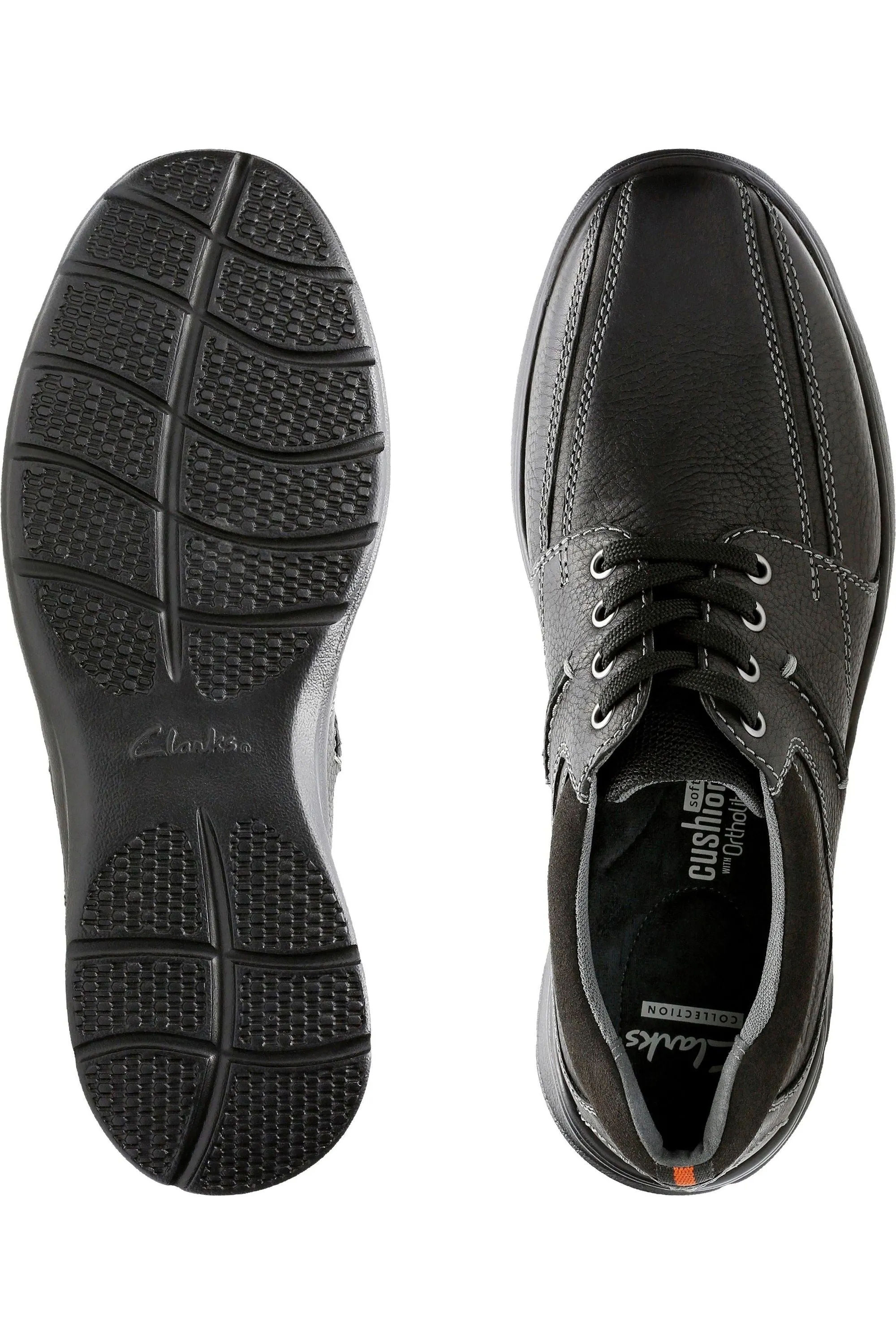 Street Ball Elastic Sling Clarks Cotrell Walk in black oily leather