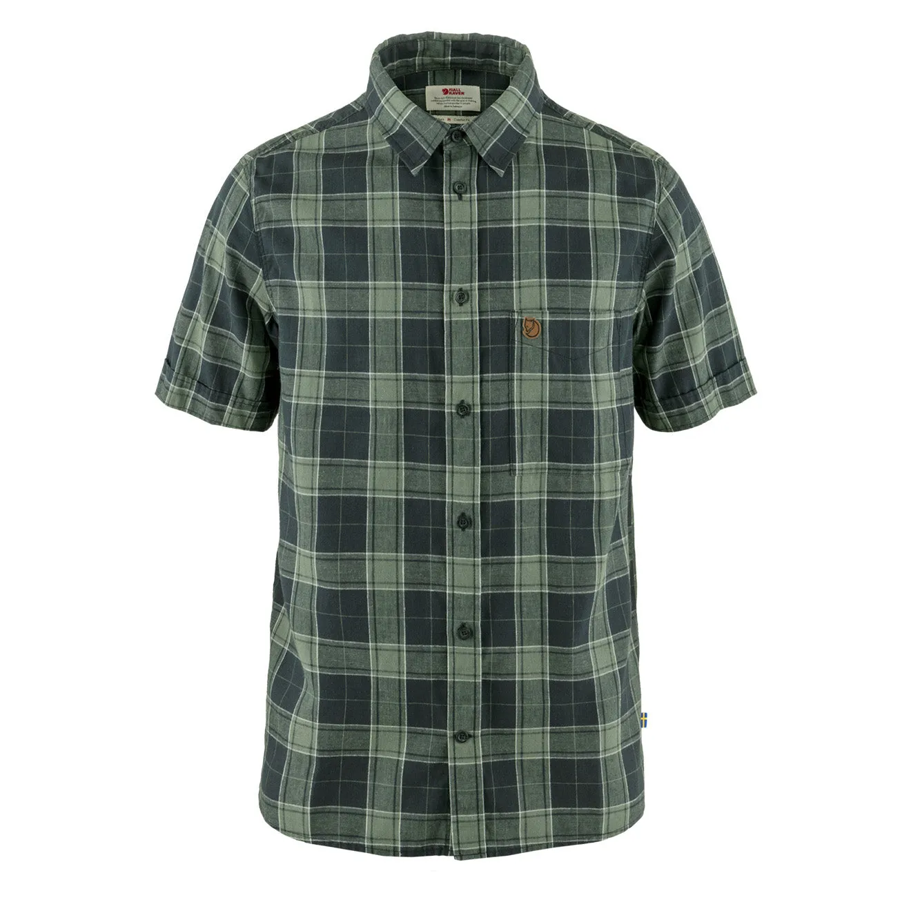 Fjallraven Ovik Travel Shirt SS Dark Navy / Patina Green Trendy designs Eco friendly materials