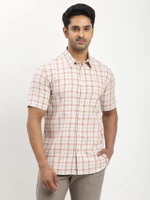 Functional Design quick dry Men Checked Half Sleeve Cotton Shirt