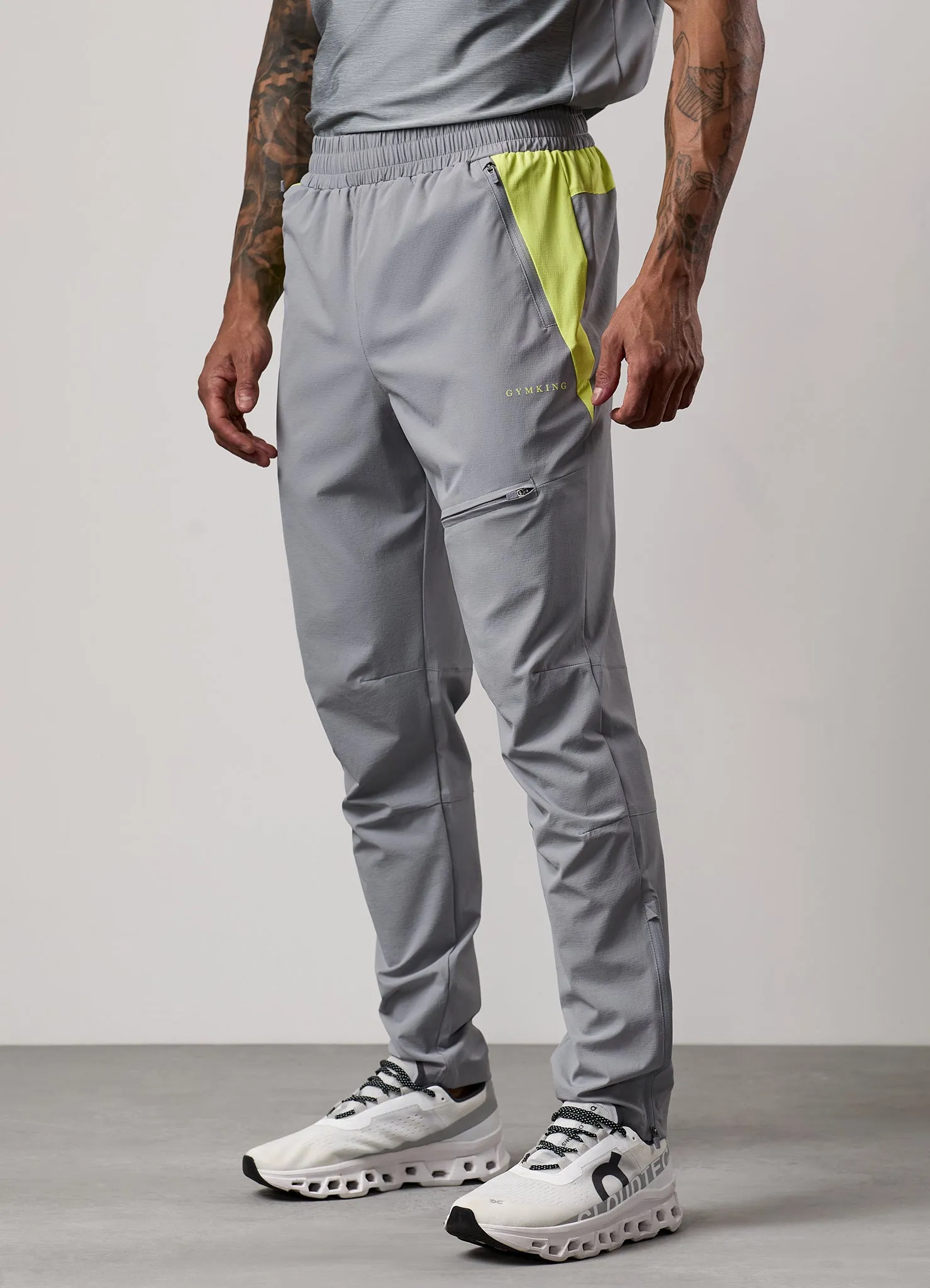 Chilly Weather Gym King Fusion Tracksuit Bottom - Silver Grey