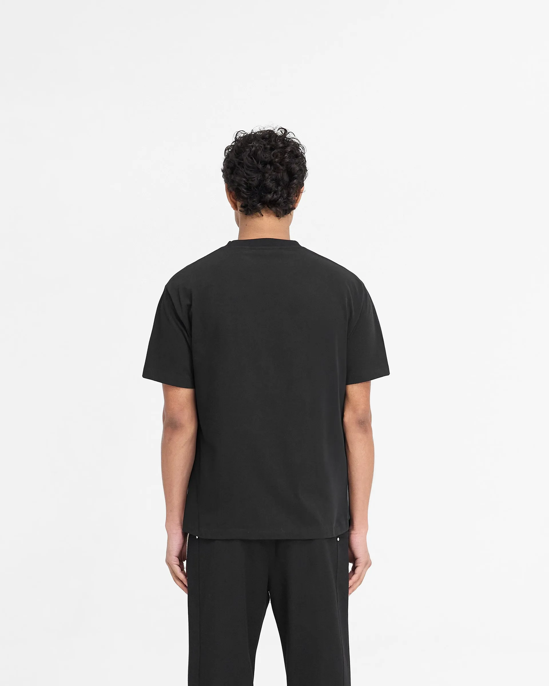 Metal Initial R T-Shirt - Jet Black Layering Comfort Casual Look Wear