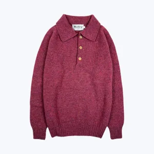 NoSlipTrims Harley Of Scotland Lambswool LS Polo Zinnia