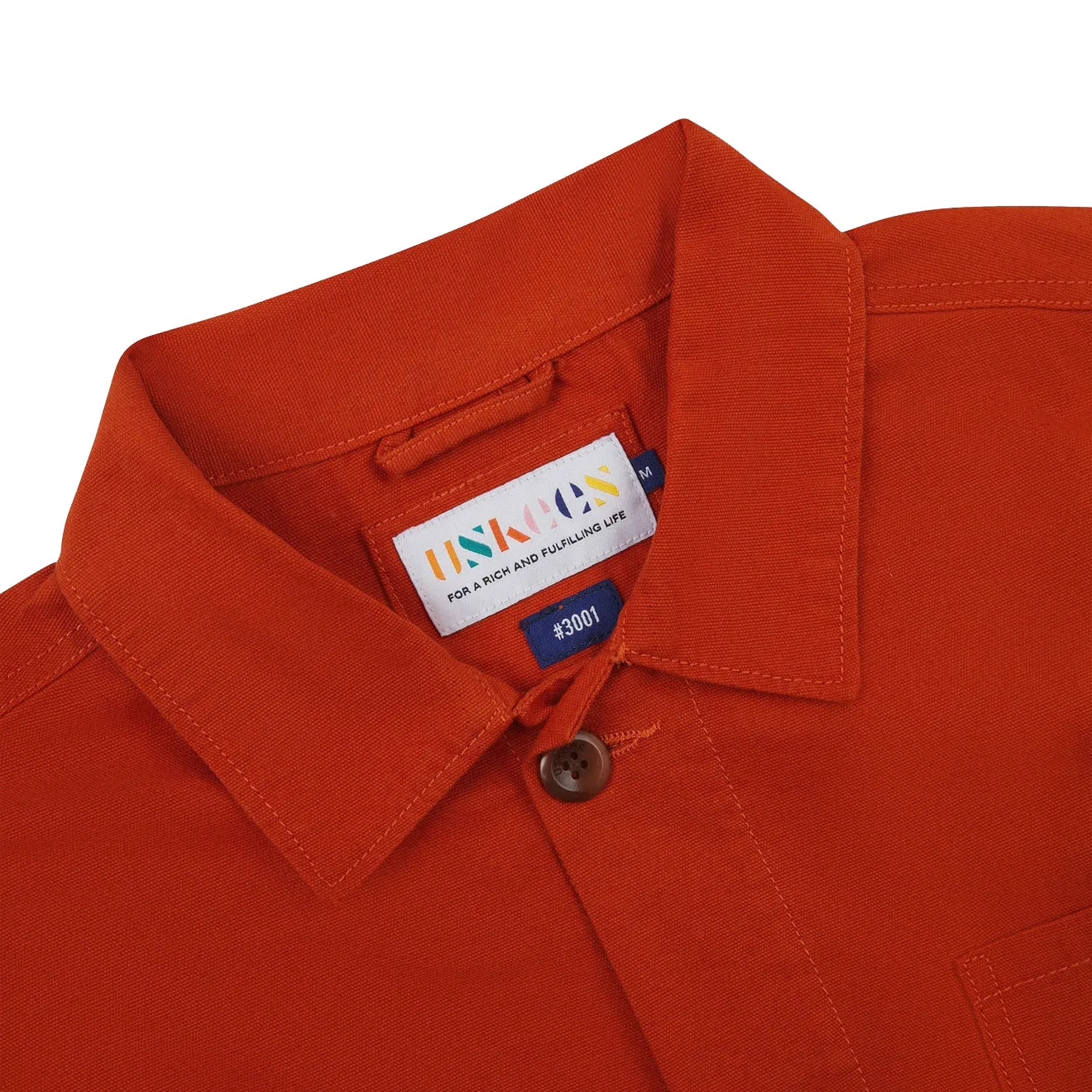 Anti Static Finish Social Meetup Uskees 3001 Buttoned Overshirt Rust