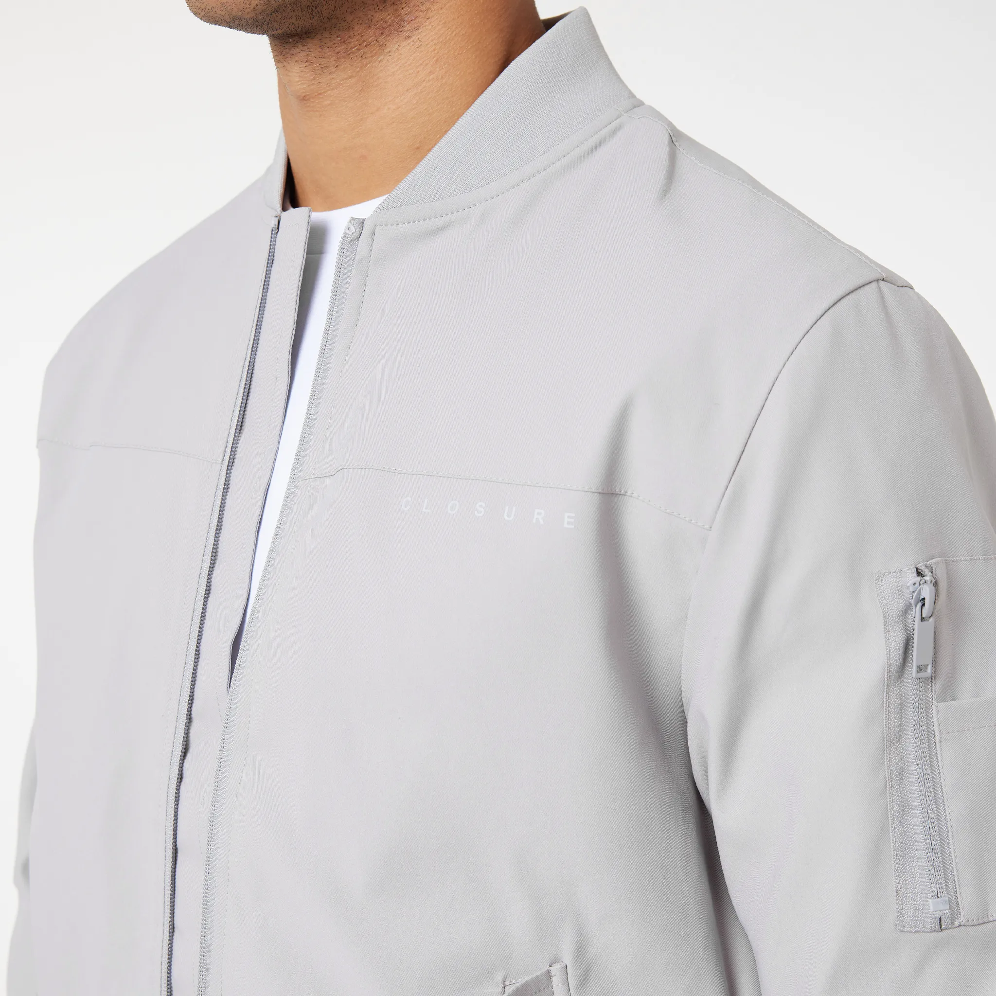 Premium Bomber Jacket | Ice Grey Aramid Fiber Reinforcement