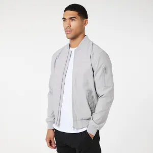 Snap Closure System Premium Bomber Jacket | Ice Grey