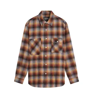 Frizmworks Flannel Check Work Shirt Brown Sky Functional Wear