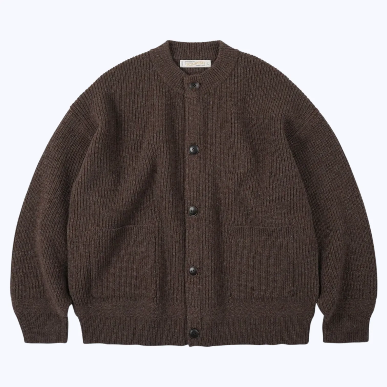 Dense Fit Epic Core Frizmworks Heavy Wool Round Cardigan Chocco Brown