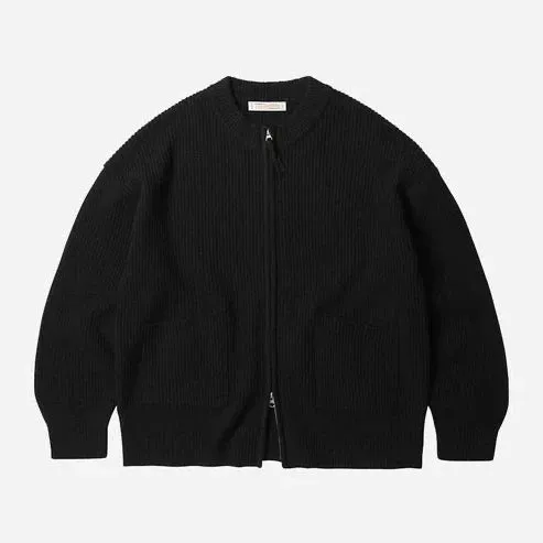 Functional Fashion Comfortable Lounge Frizmworks Wool Deck Zip Up Cardigan Black
