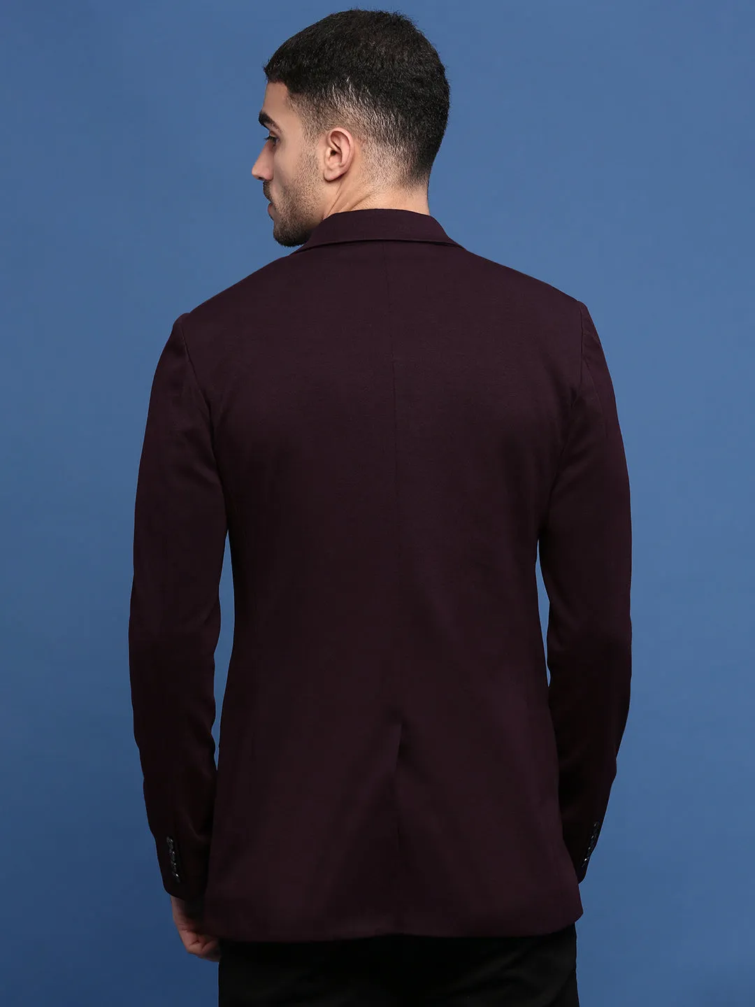 Men's Purple Slim Fit Single Breasted Blazer LaserCut Vents