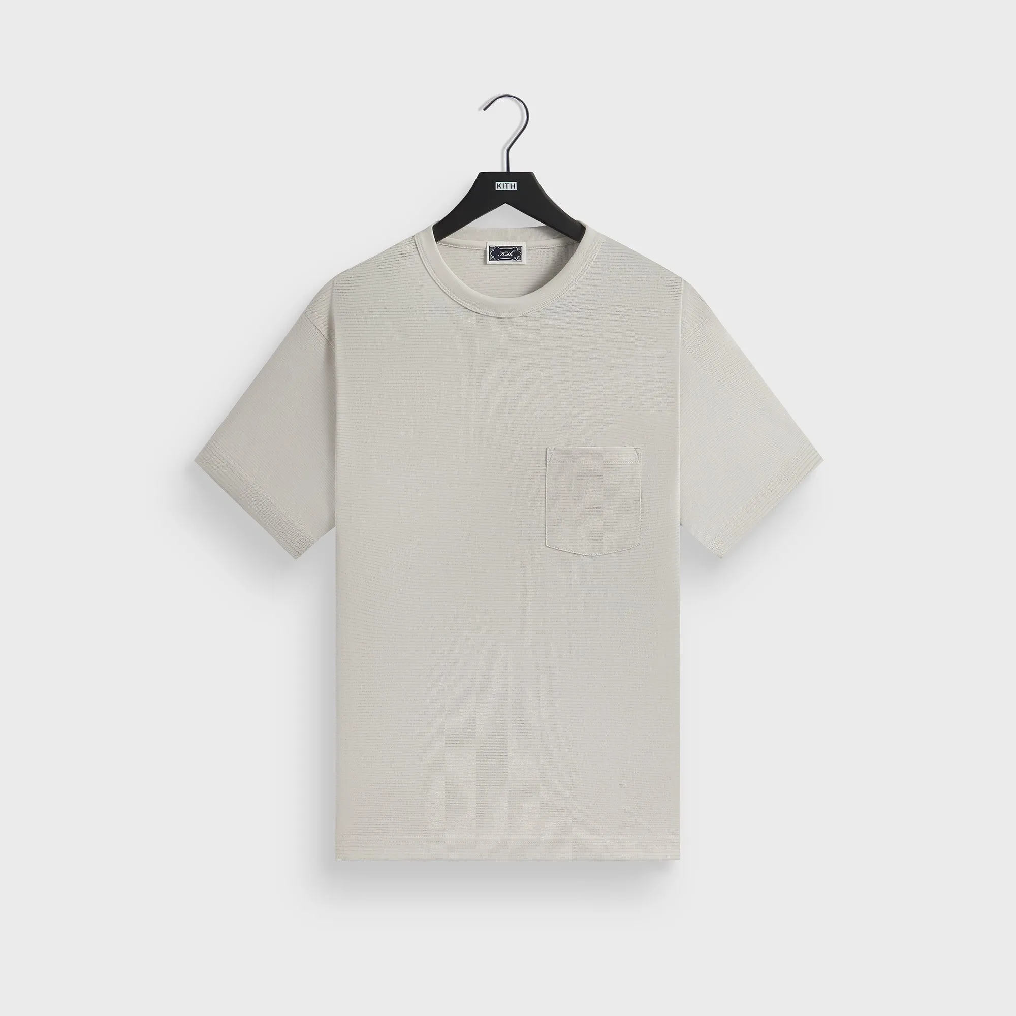 Sporty Style Kith Pointelle Mesh Leonard Pocket Tee - Concrete