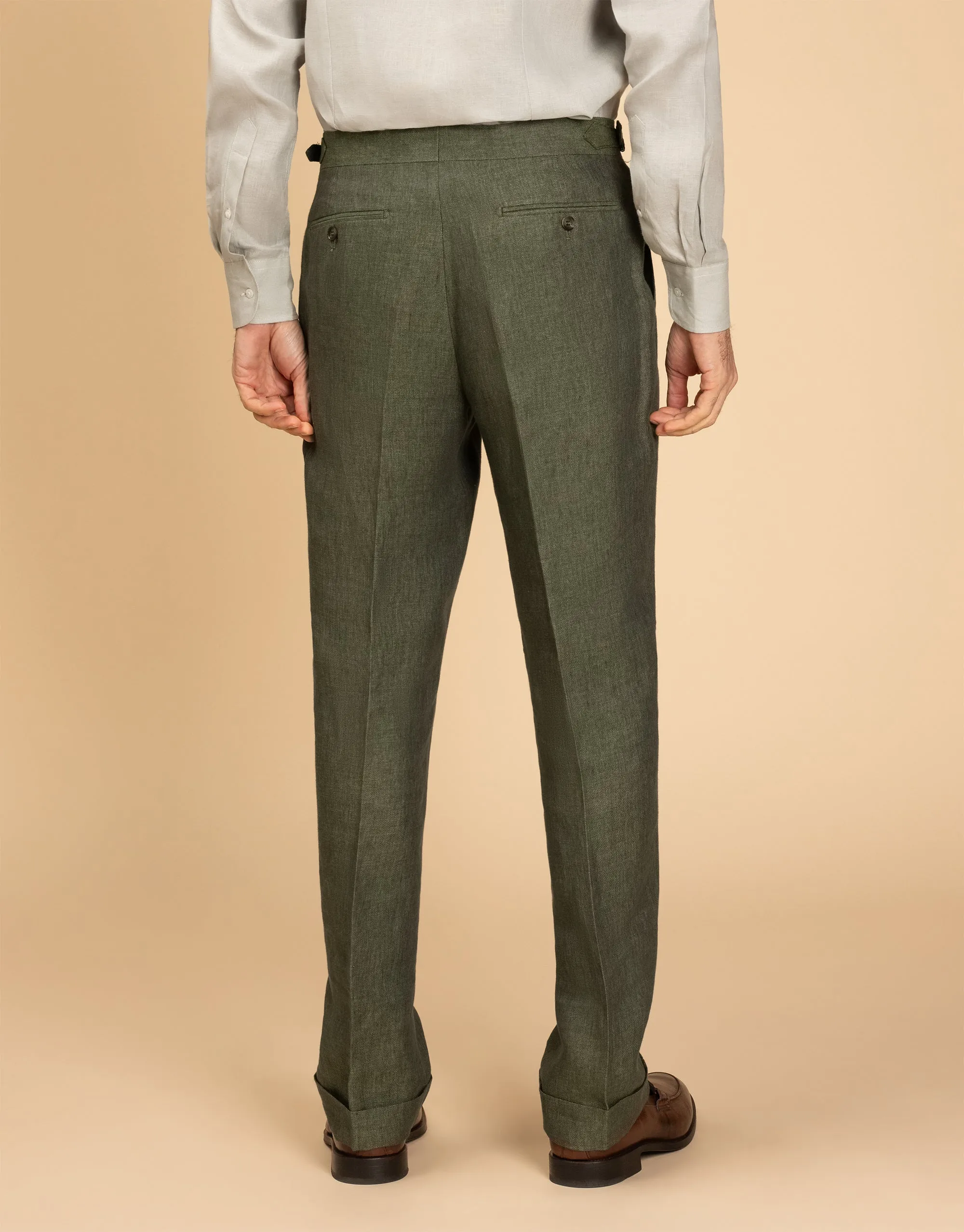 Outdoor Lifestyle Formal Look Evans Olive Green Linen Trouser