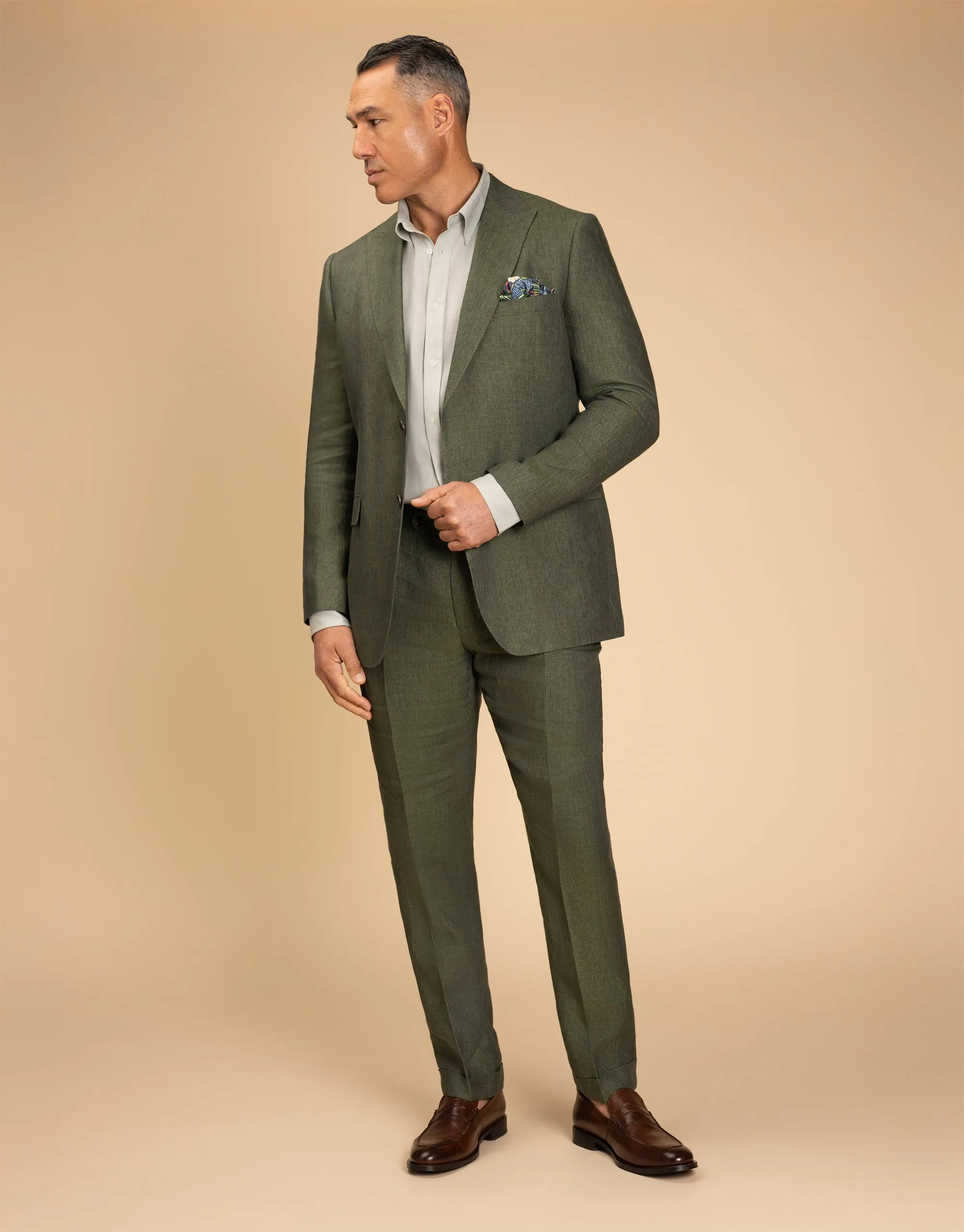 Sport Wear Fit Evans Olive Green Linen Trouser