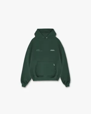 Patron Of The Club Hoodie - Forest Green Relaxed Look