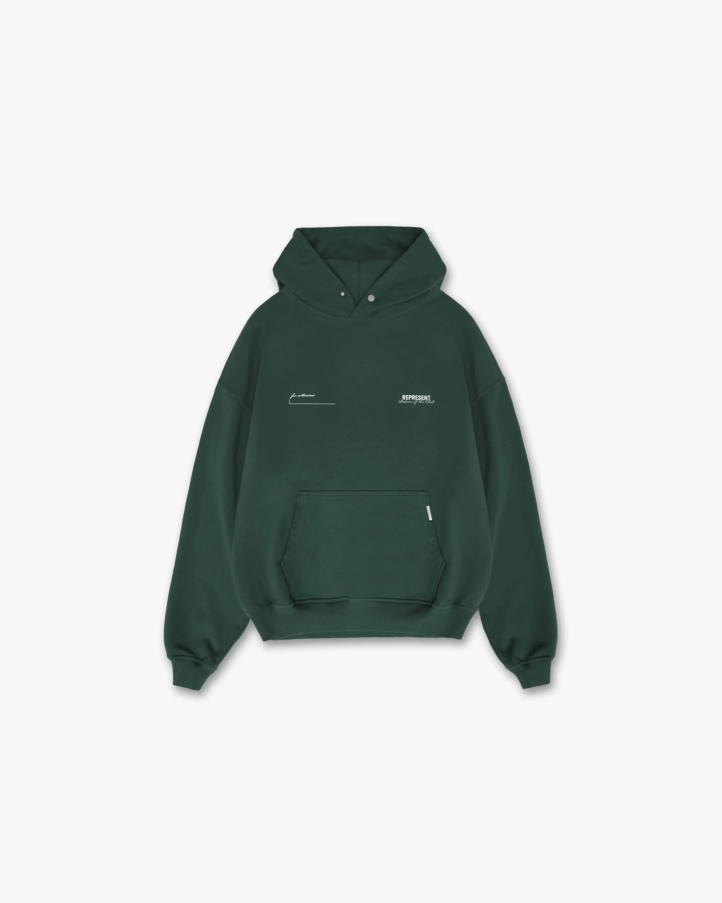 Patron Of The Club Hoodie - Forest Green Relaxed Look