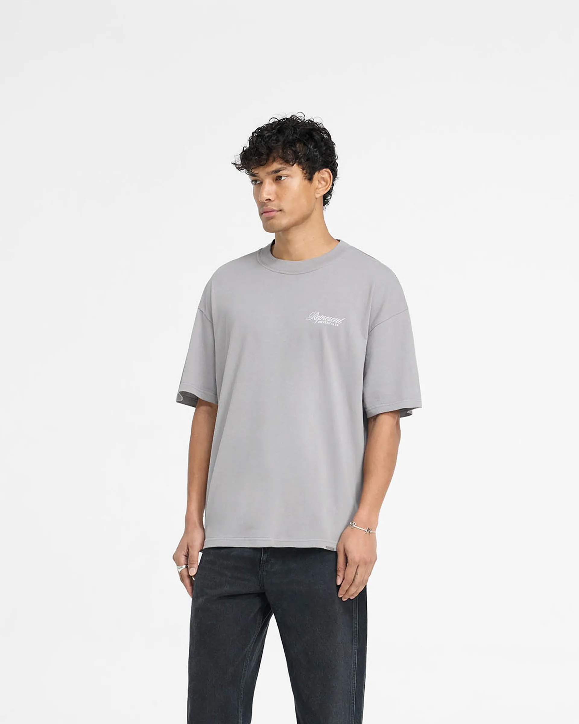 Represent Owners Club Script T-Shirt - Slate Elastic waist