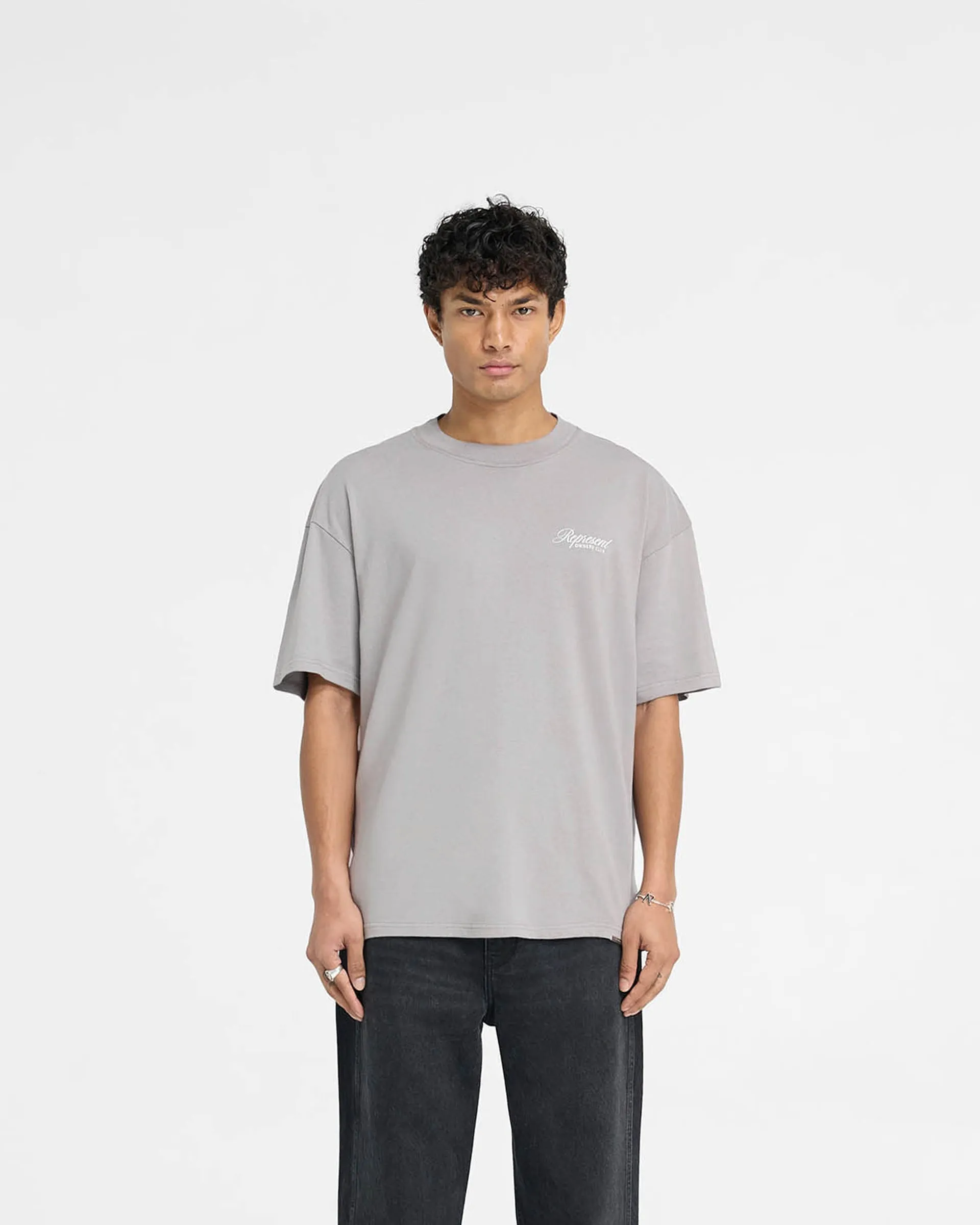 Casual Flex Design Represent Owners Club Script T-Shirt - Slate