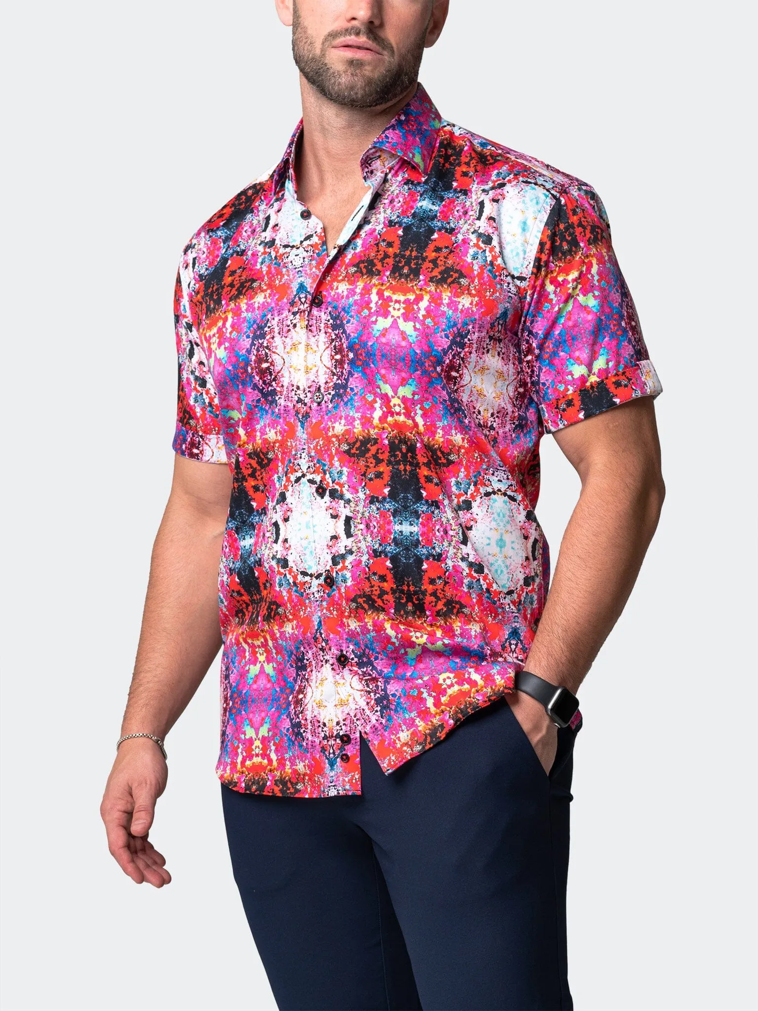 Button-up Striped Design Galileo Verve Red