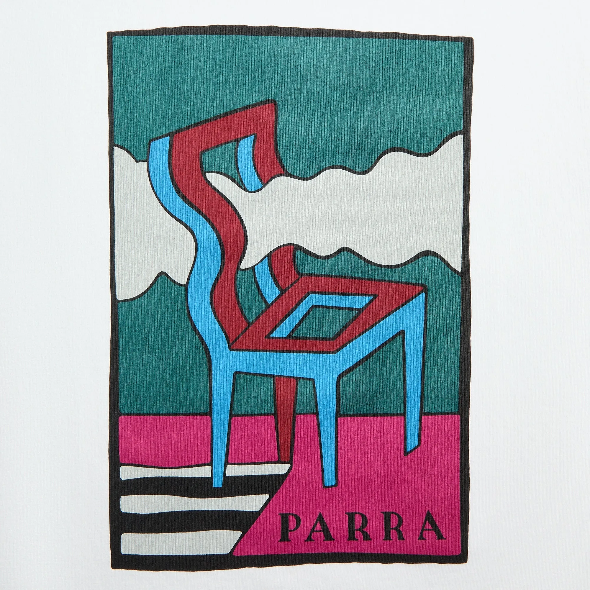 by Parra Smoke Chair Tee - White Flattering Shape Glossy Look
