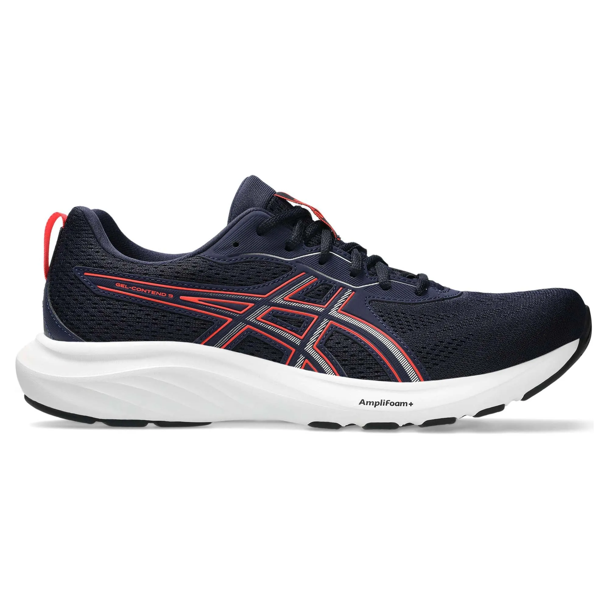 Gel-Contend 9 Men's Running Shoes (Width D) running with a phone running in a track meet shoes