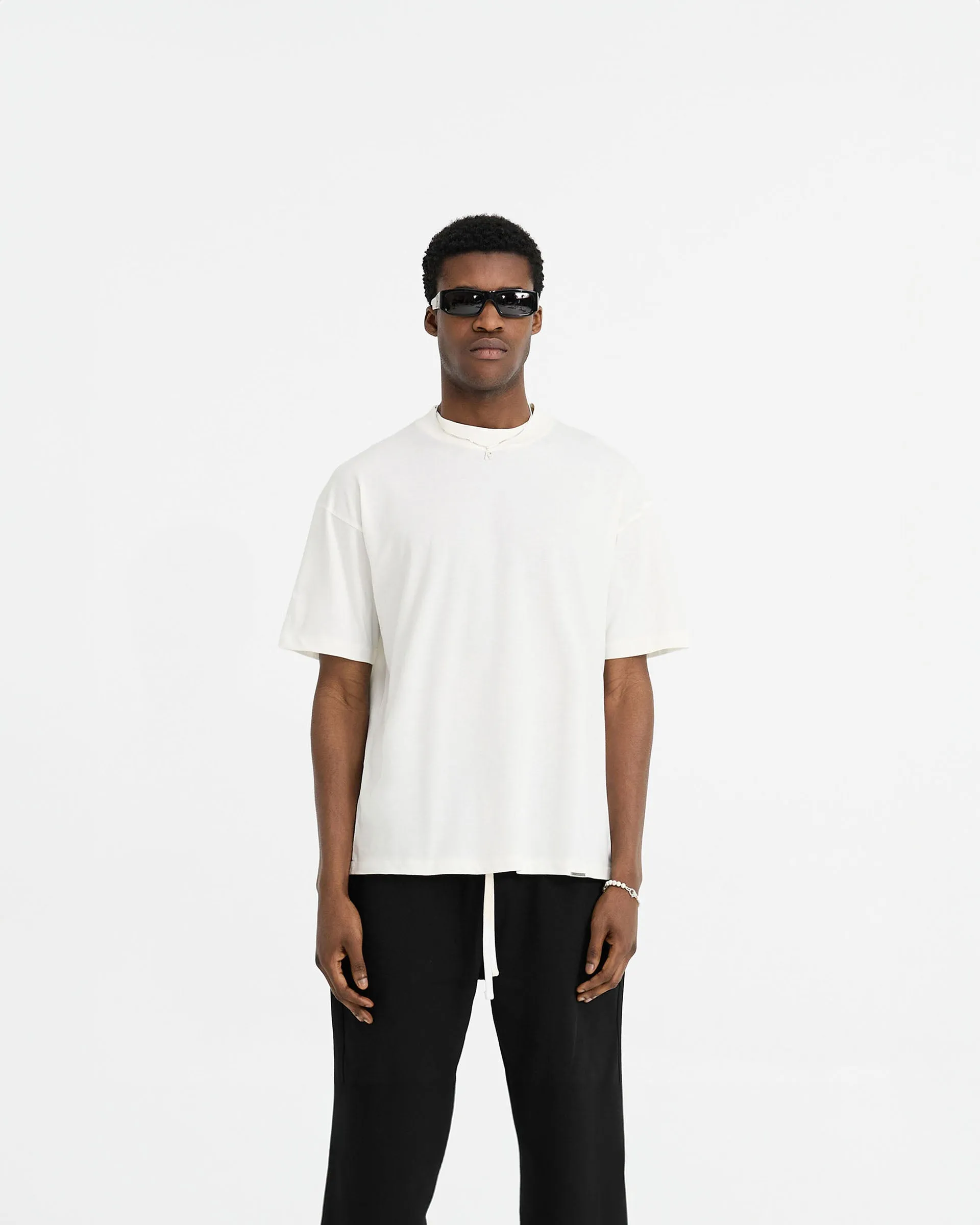 Fit for All Seasons Initial Oversized T-Shirt - Flat White