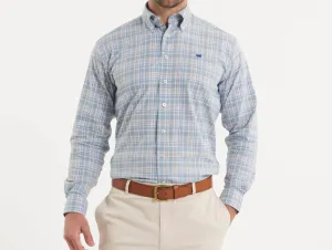 Grainger Performance Plaid Shirt In Sage/burnt Taupe Non Chafe Seams
