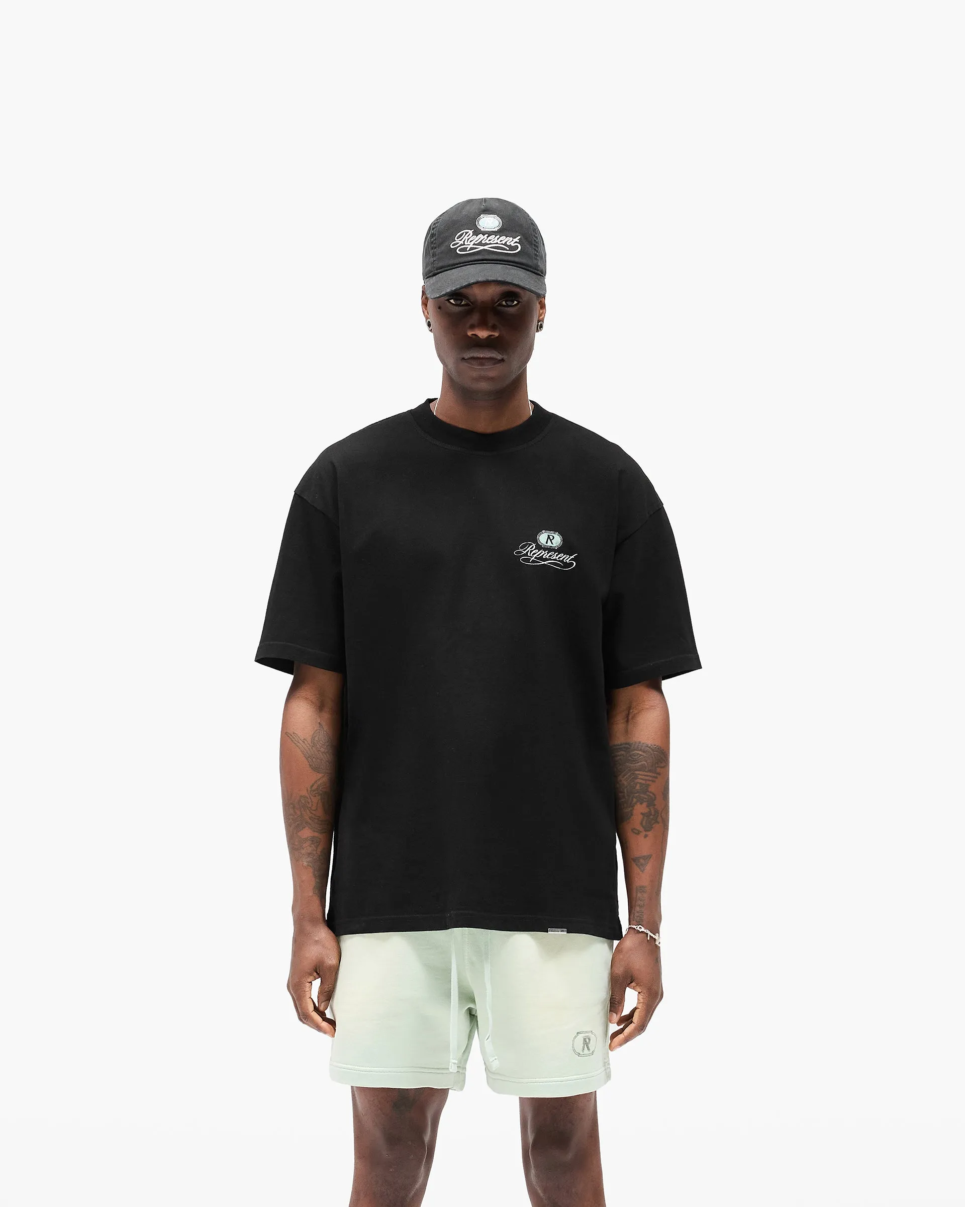 Comfortable Grand Vintage Hand Drawn T-Shirt - Jet Black