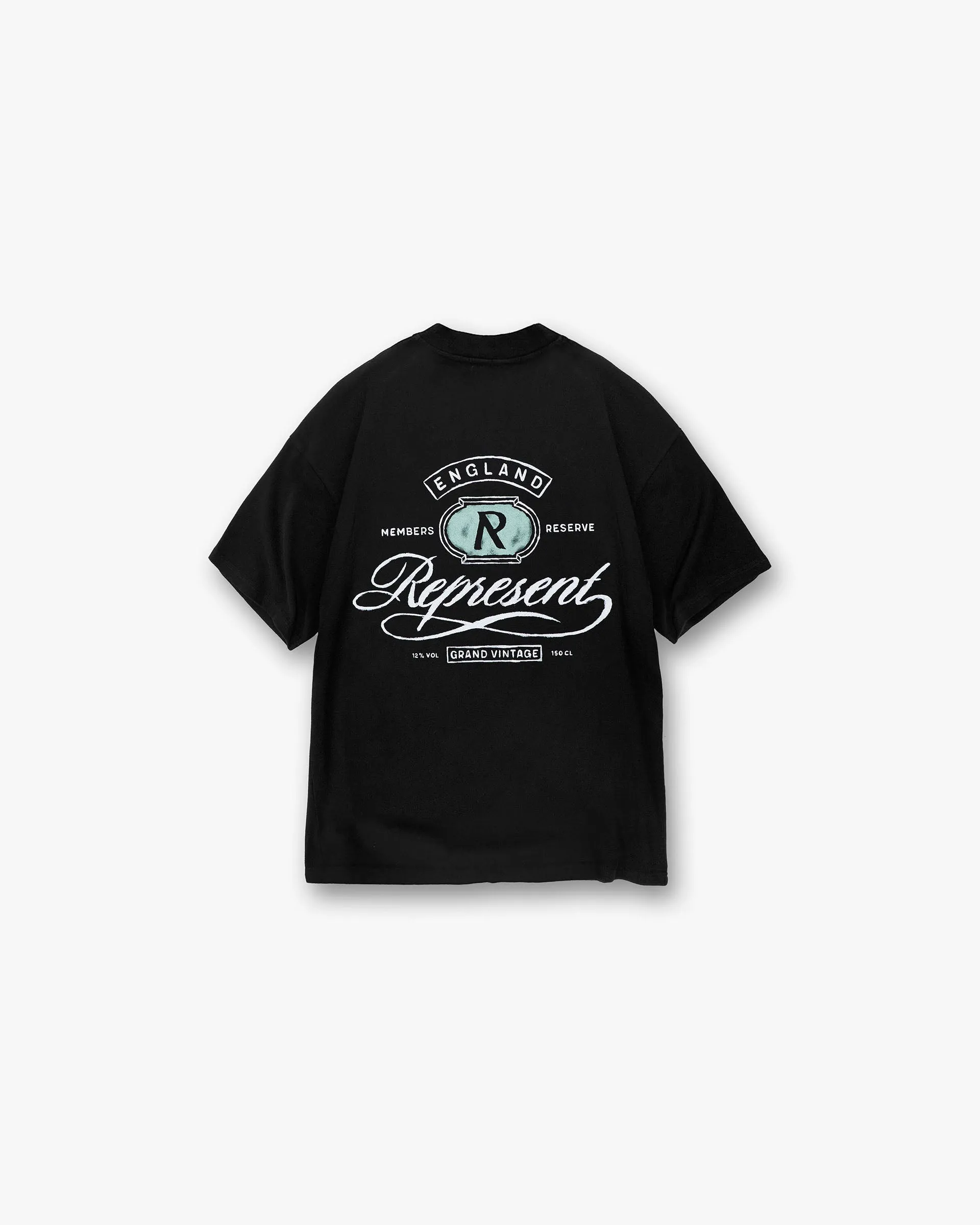 Grand Vintage Hand Drawn T-Shirt - Jet Black Perfect Fit Smooth Jersey Texture