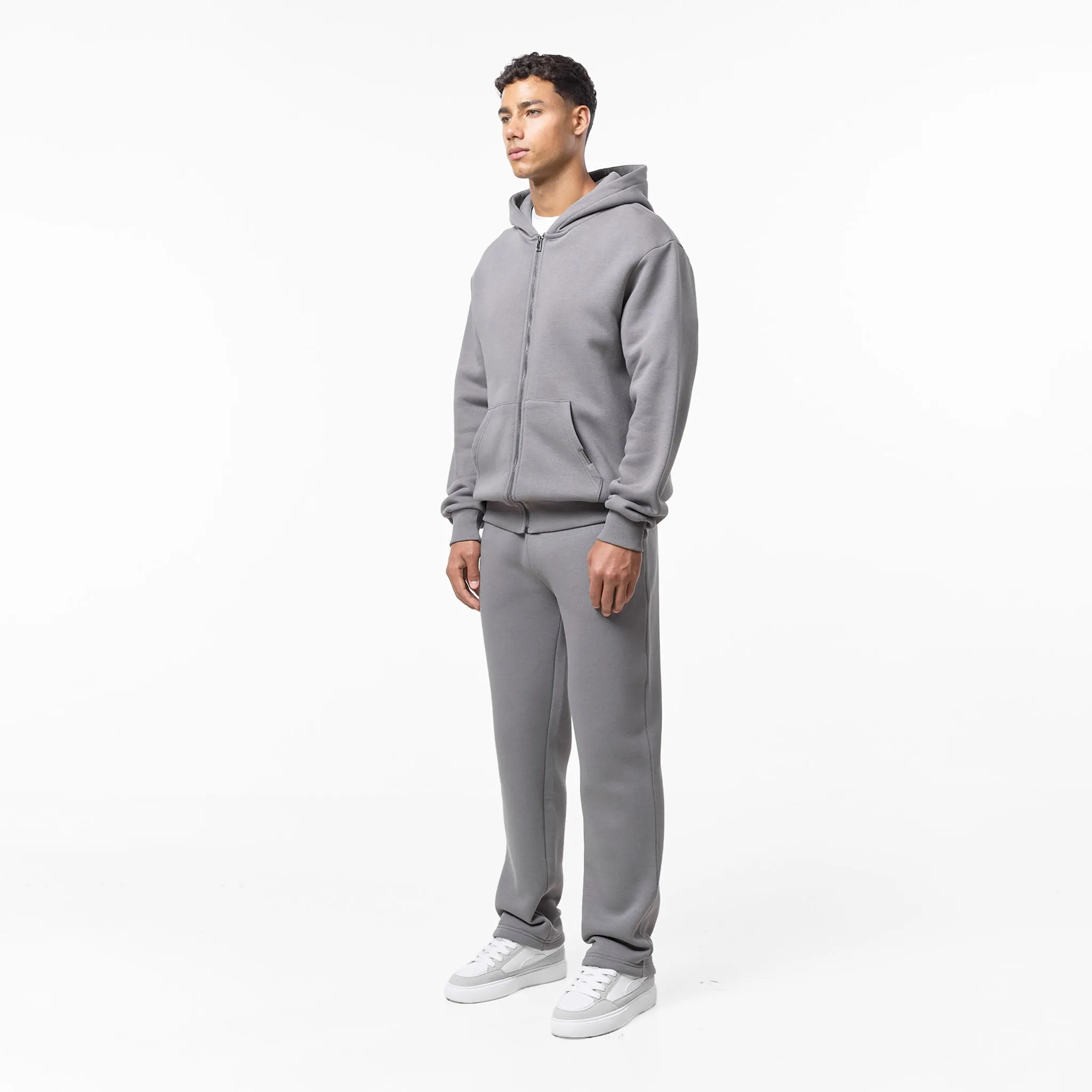 Relaxed Full Zip Hoodie | Mid Grey product holiday wearability good for rainy days