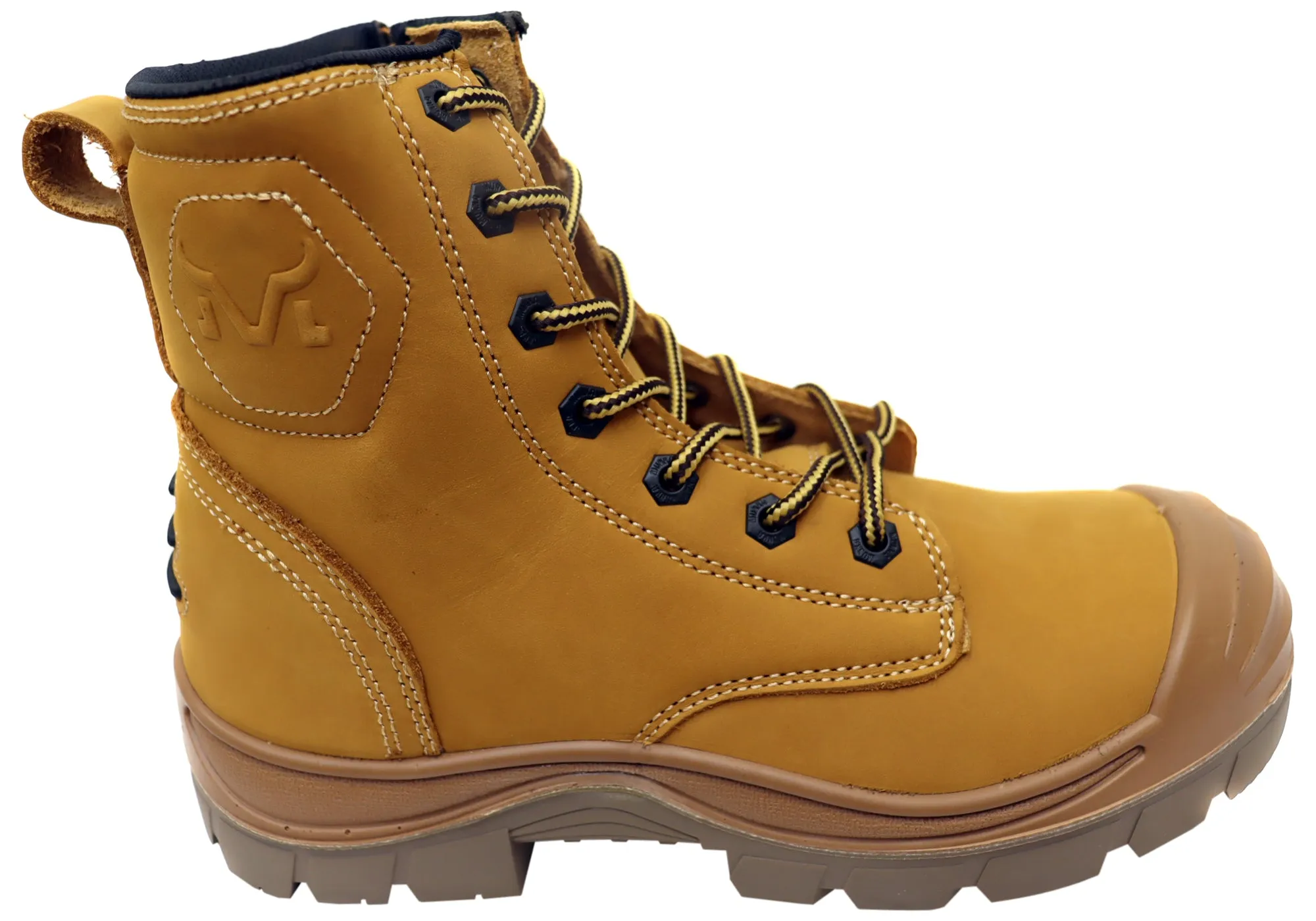 Munka Taurus Mens Lace Up Comfortable Leather Steel Cap Boots Machine washable