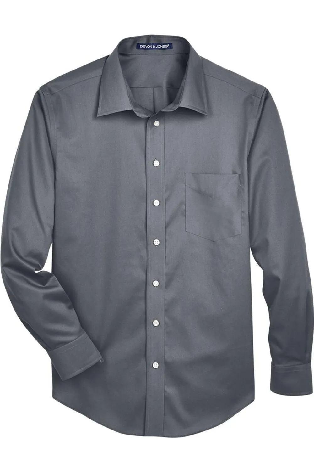 Devon & Jones Crown Collection Solid Stretch Twill Woven Dress Shirt Networking Session