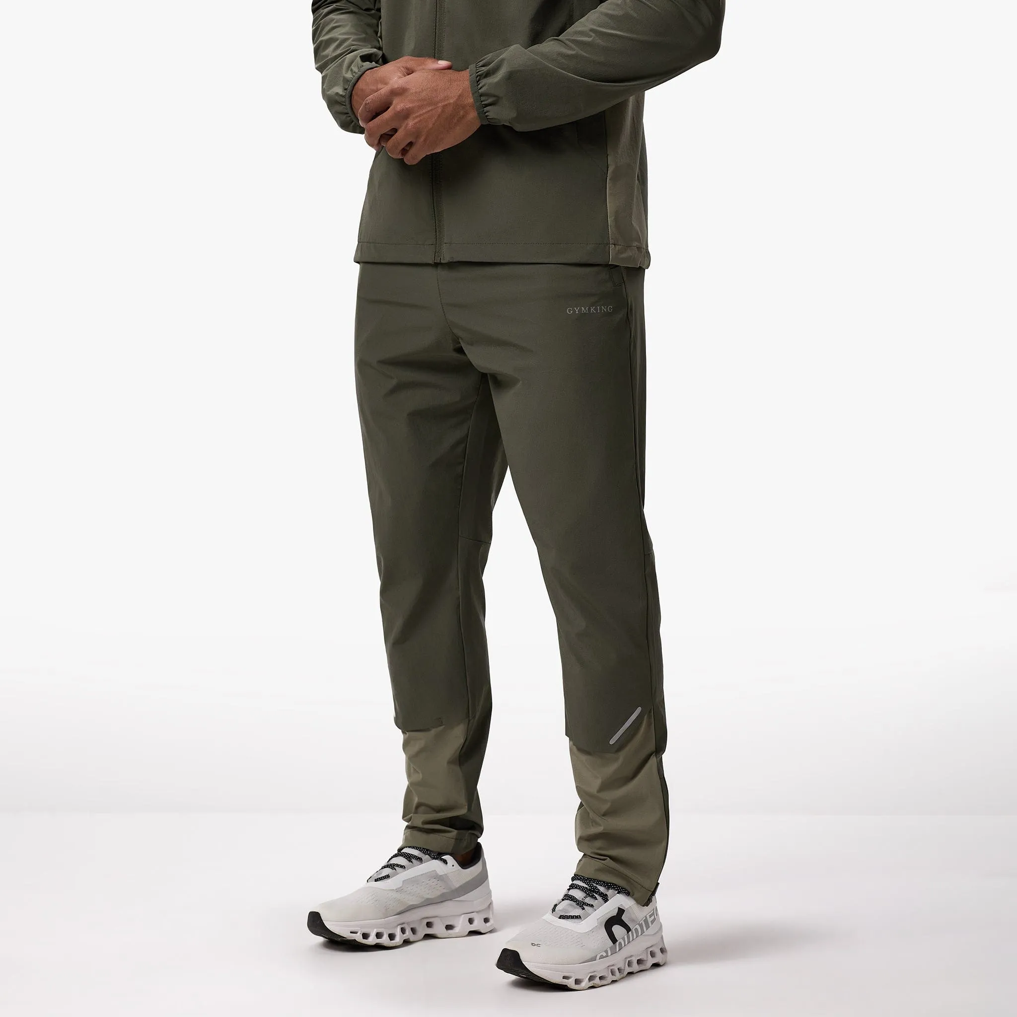 Gym King Advance Tracksuit Bottoms - Khaki Low Rise Fit RipstopFabric