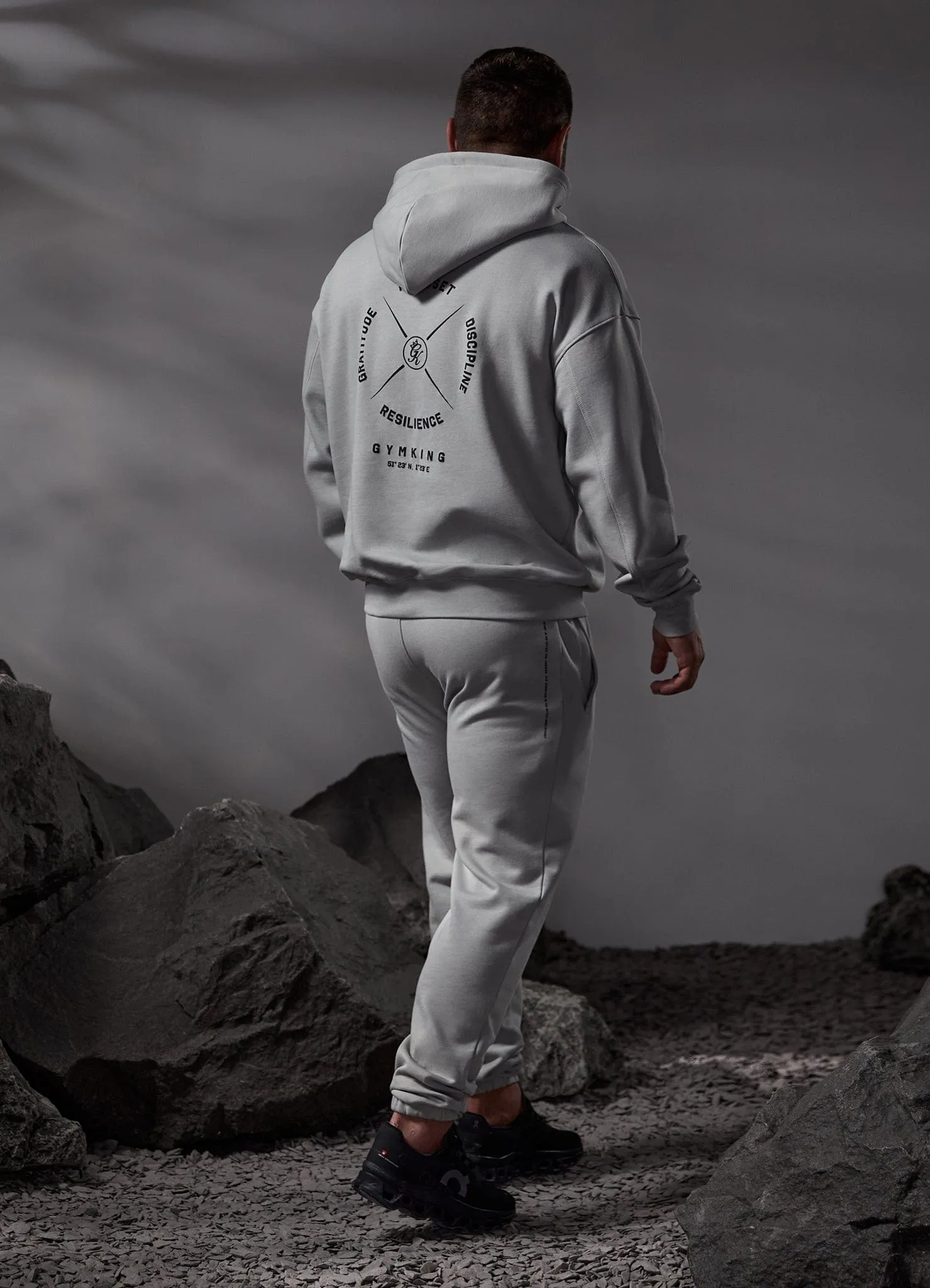 Flexible Knee Panels Sleek Fit Gym King Compass Jogger - Urban Grey