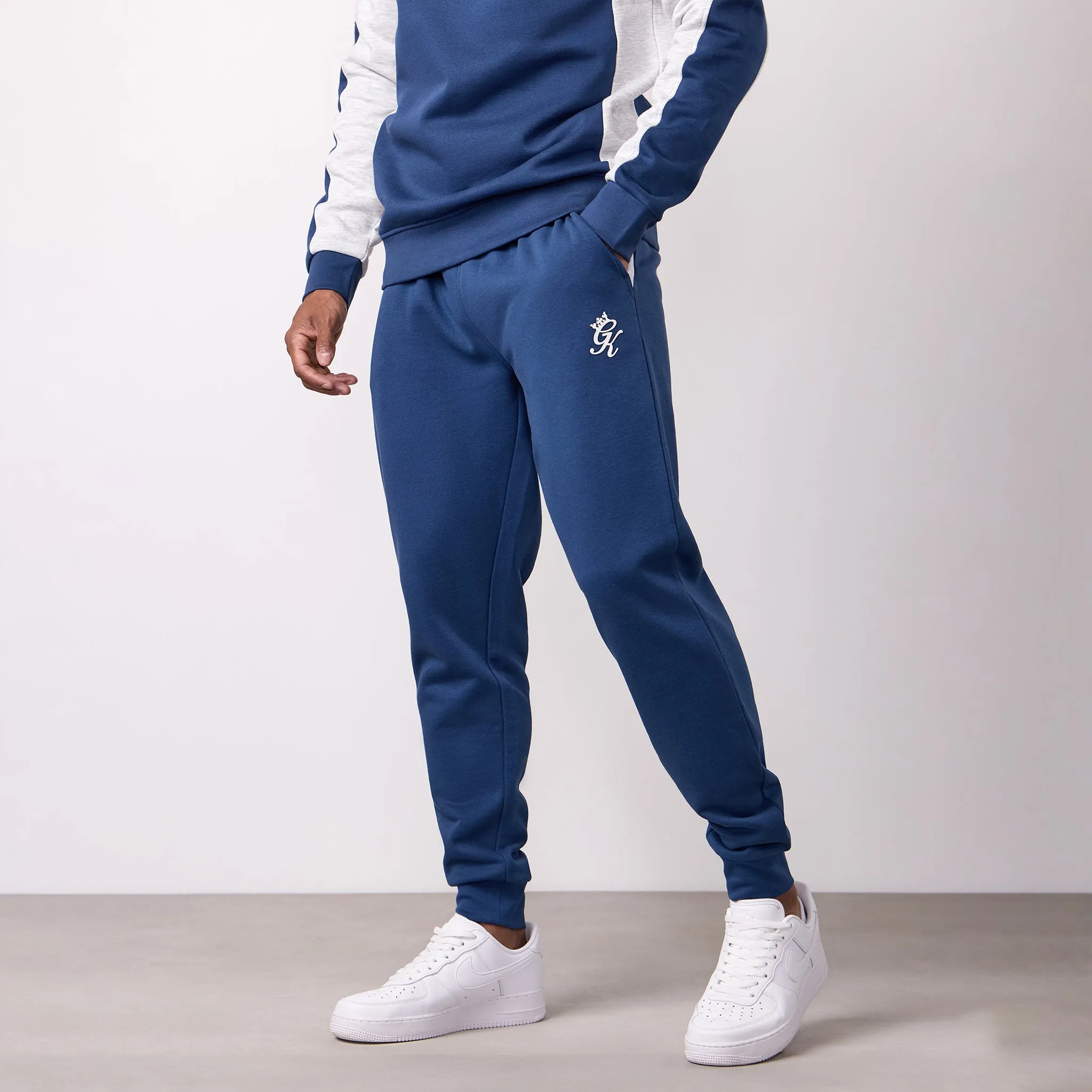 Comfortable Wear Stylish Appearance Gym King Contrast Panel Jogger - Moonlight Blue/Snow Marl