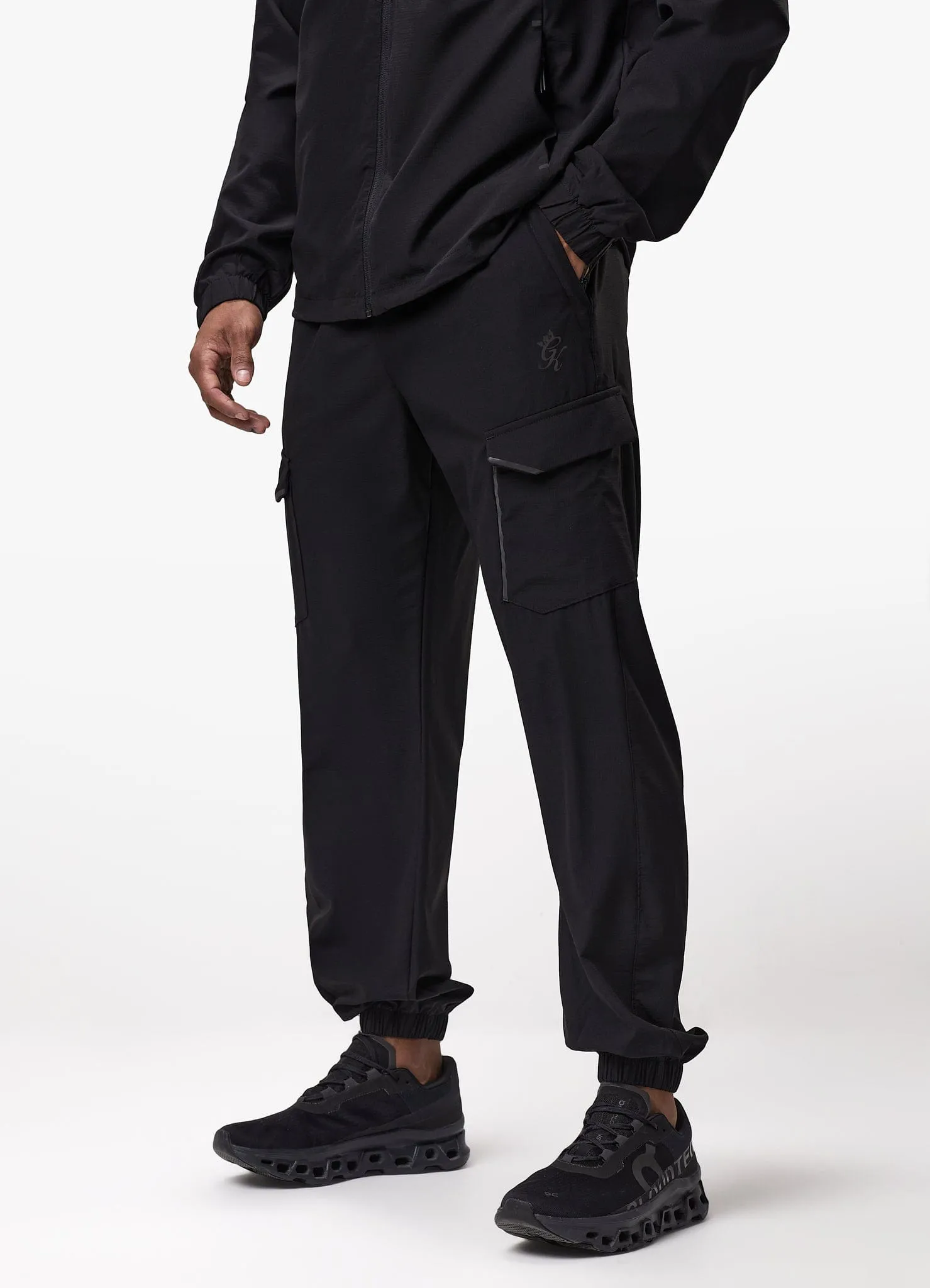 Gym King Elite Ripstop Tracksuit Bottom - Black Flexible Comfort Wear