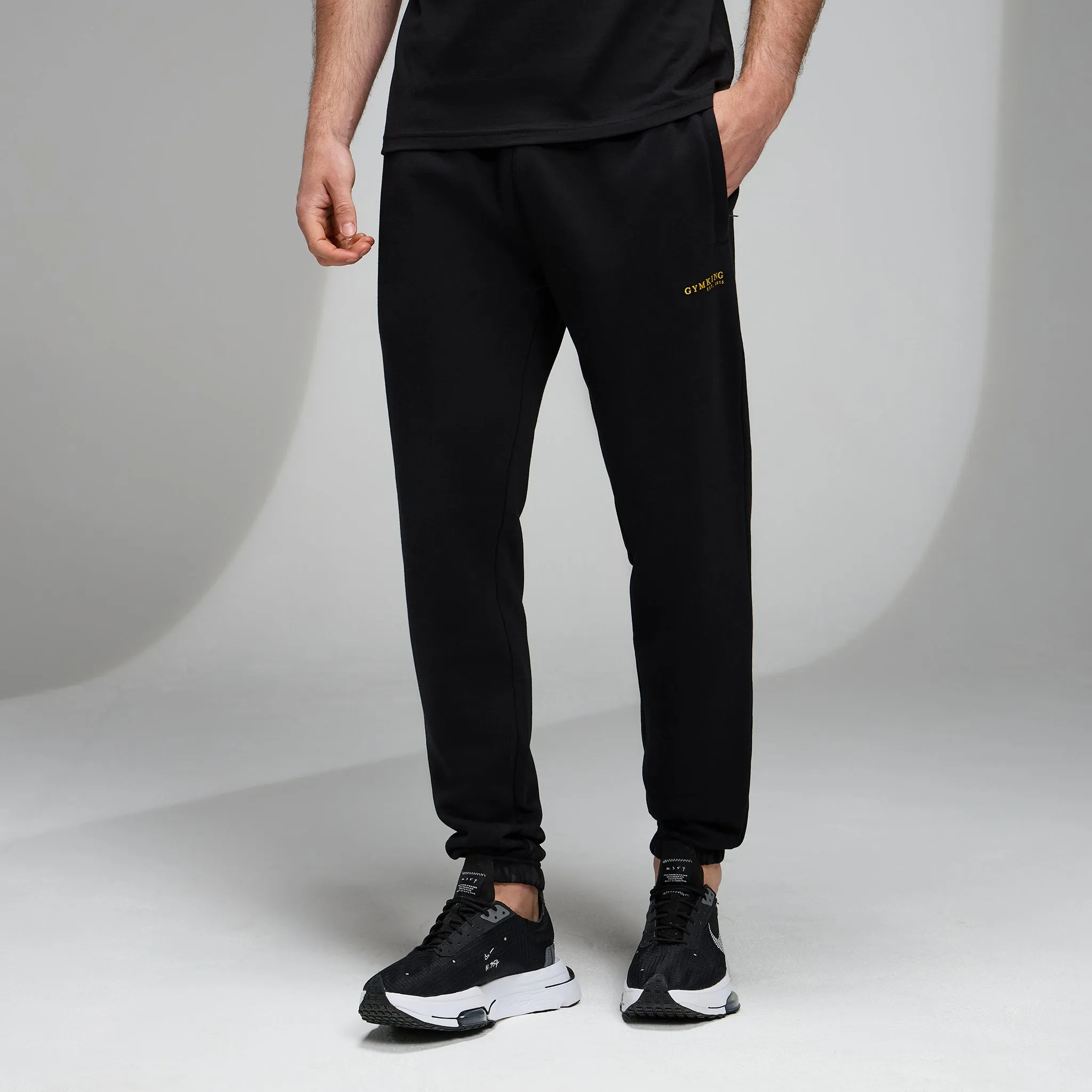 Gym King Established Relaxed Fit Jogger - Black/Gold Ultimate Comfort