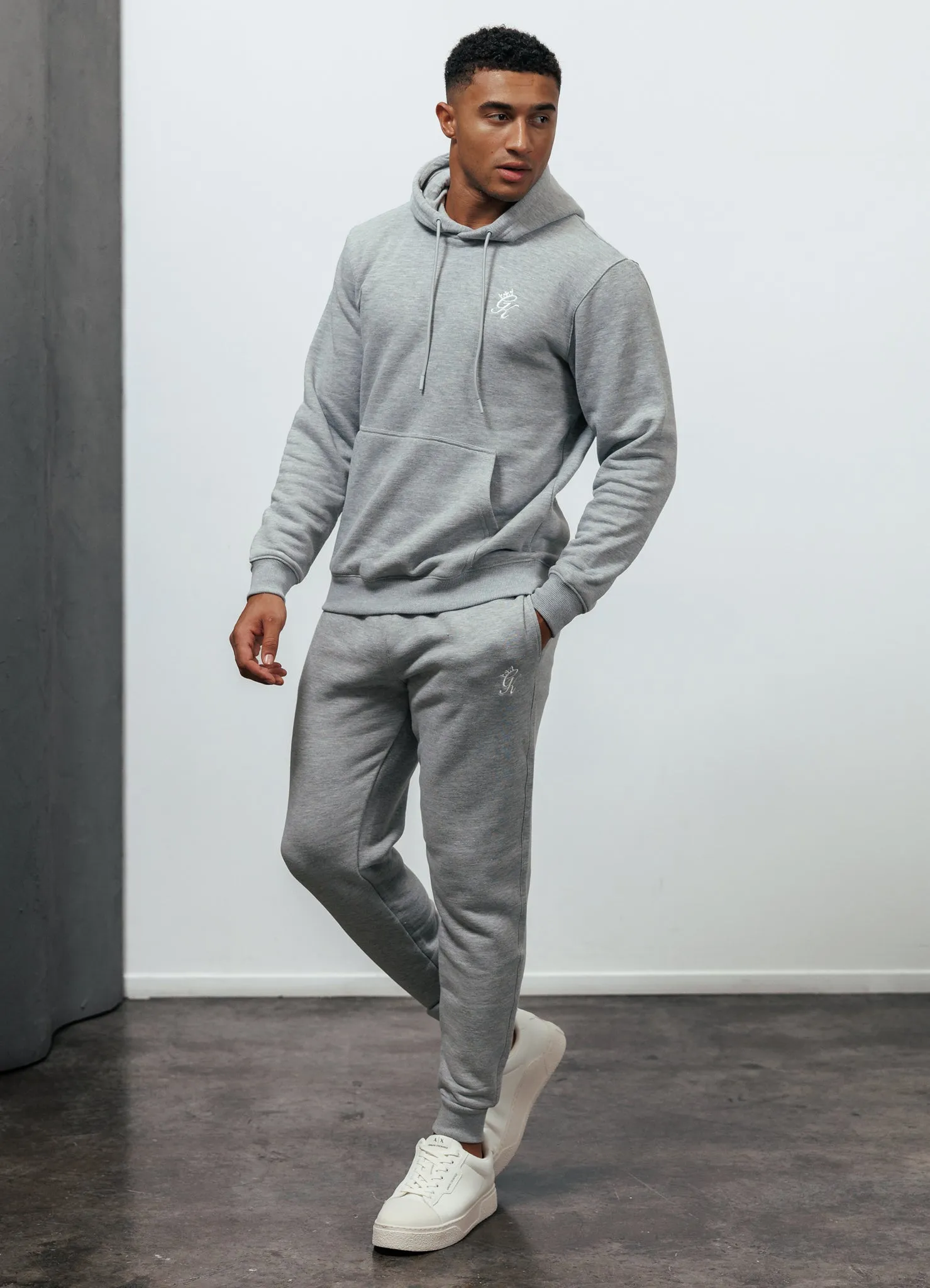 Pocket Reinforcement Tapered Leg Design Gym King Fundamental Fleece Jogger - Grey Marl