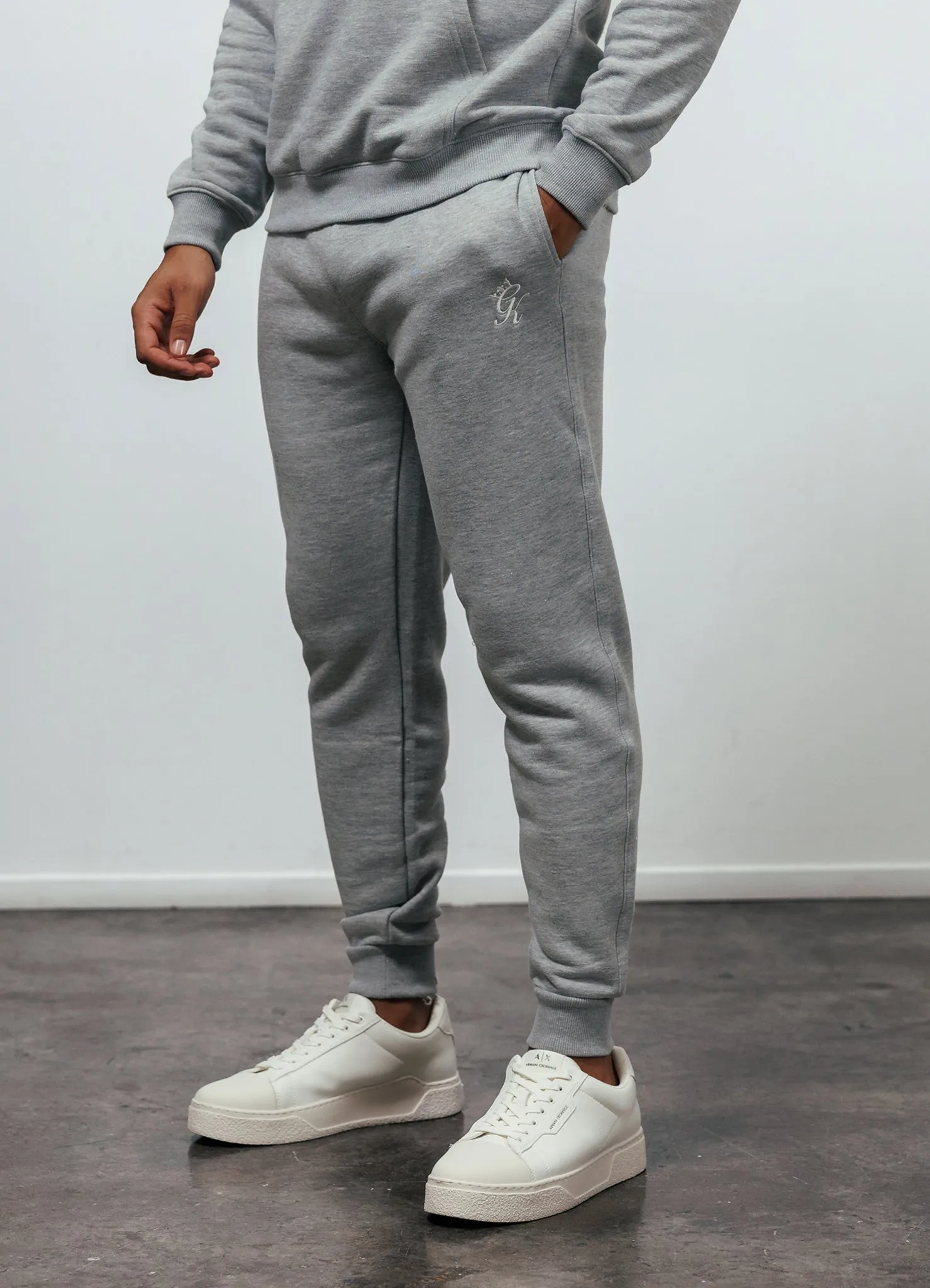 Gym King Fundamental Fleece Jogger - Grey Marl Relaxed fit wear