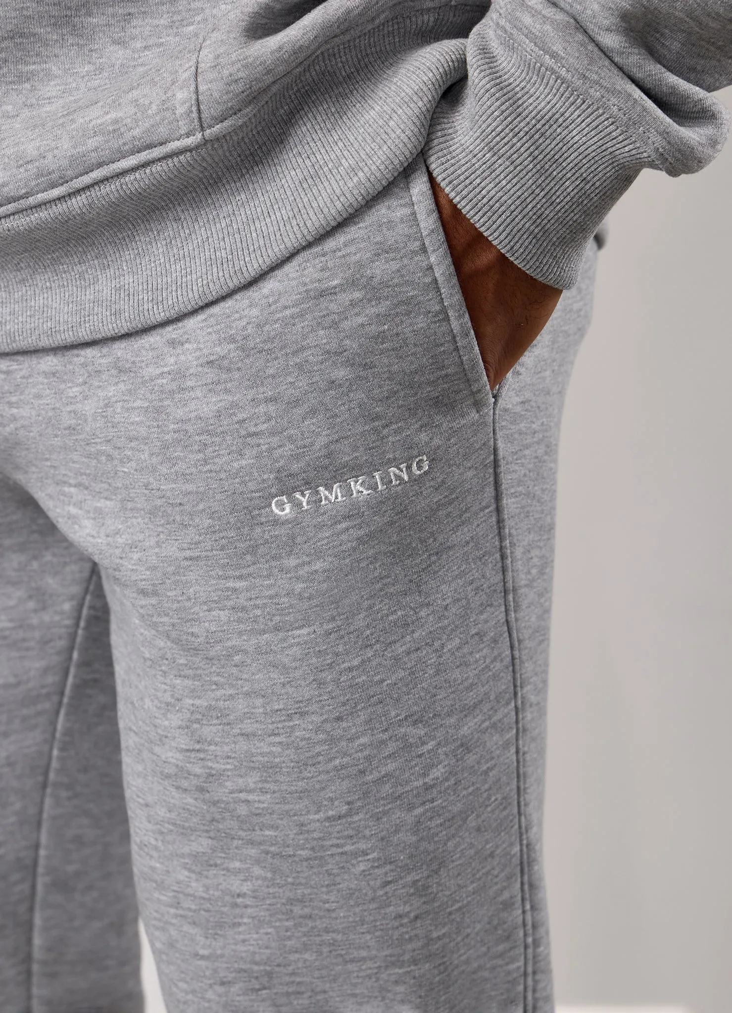 Basic Stretch LowProfileWaistband Gym King Fundamental Linear Jogger - Grey Marl