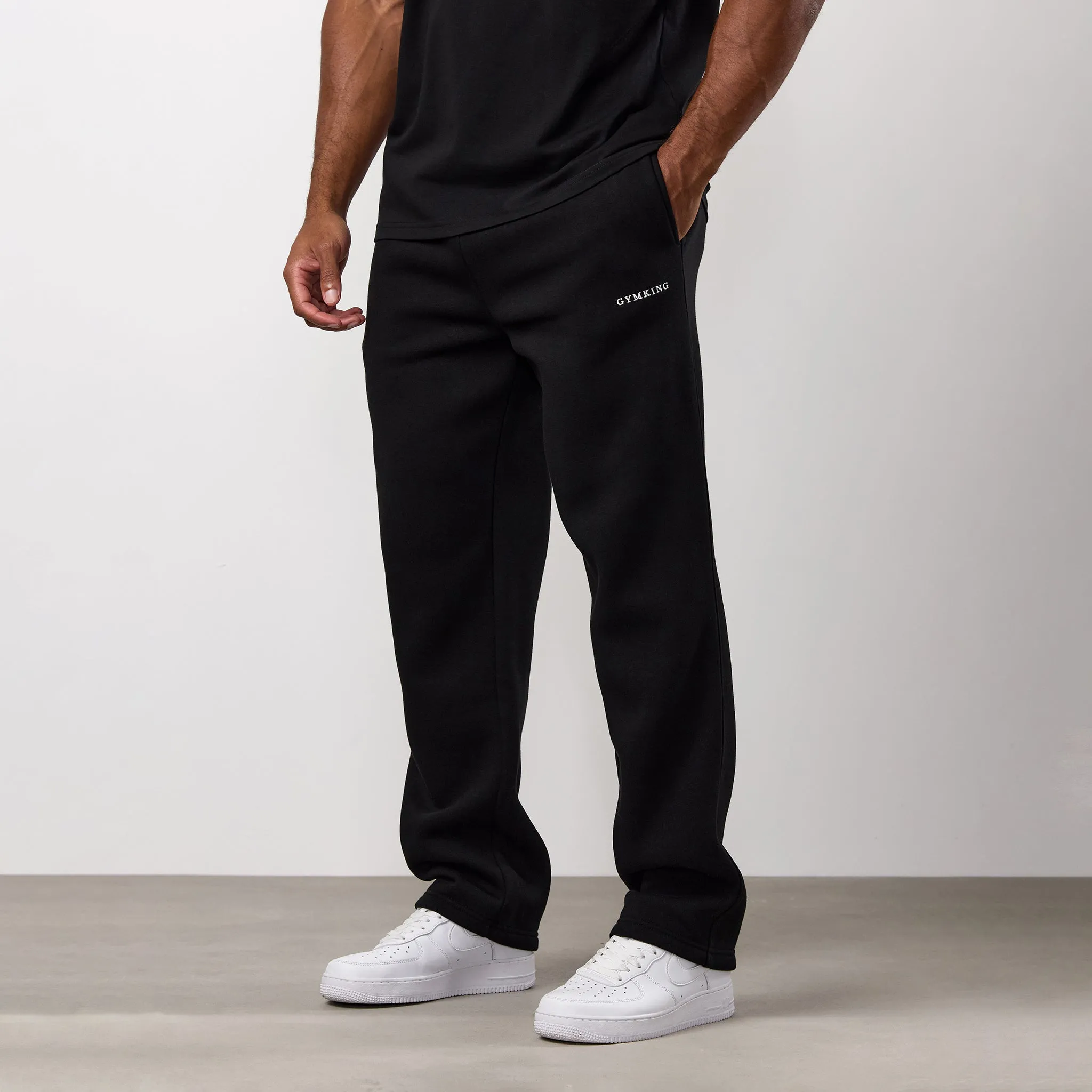 Gym King Fundamental Linear Straight Leg Jogger - Black Breathable fabric Outdoor Essentials
