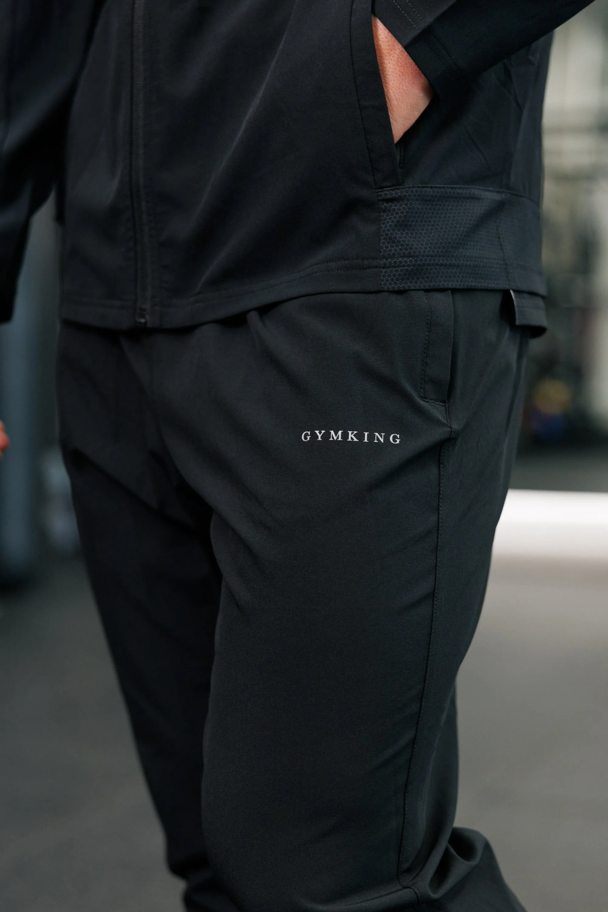 Gym King Hex Jogger - Black/Fossil Grey Elastic waist Comfortable Style