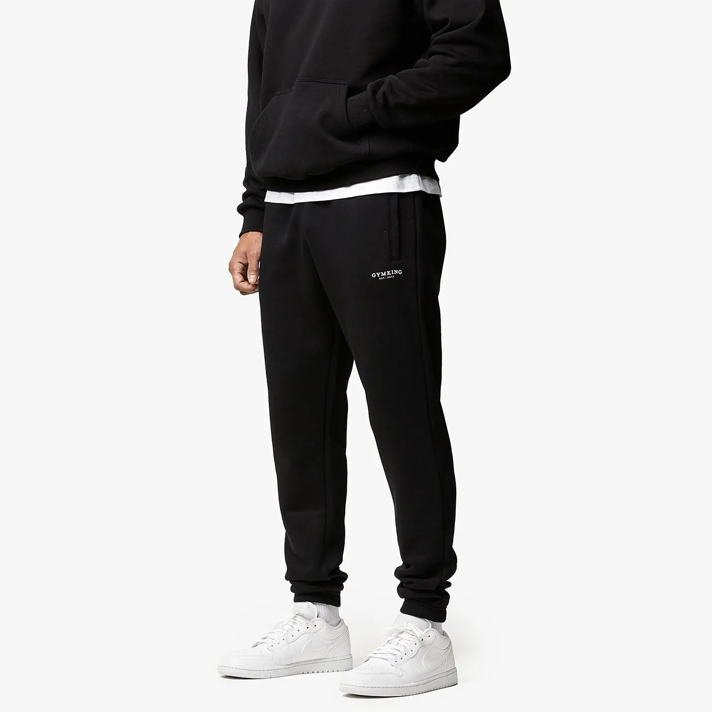 Gym King Oversized Logo Jogger - Black All Day Fit ReinforcedStitching